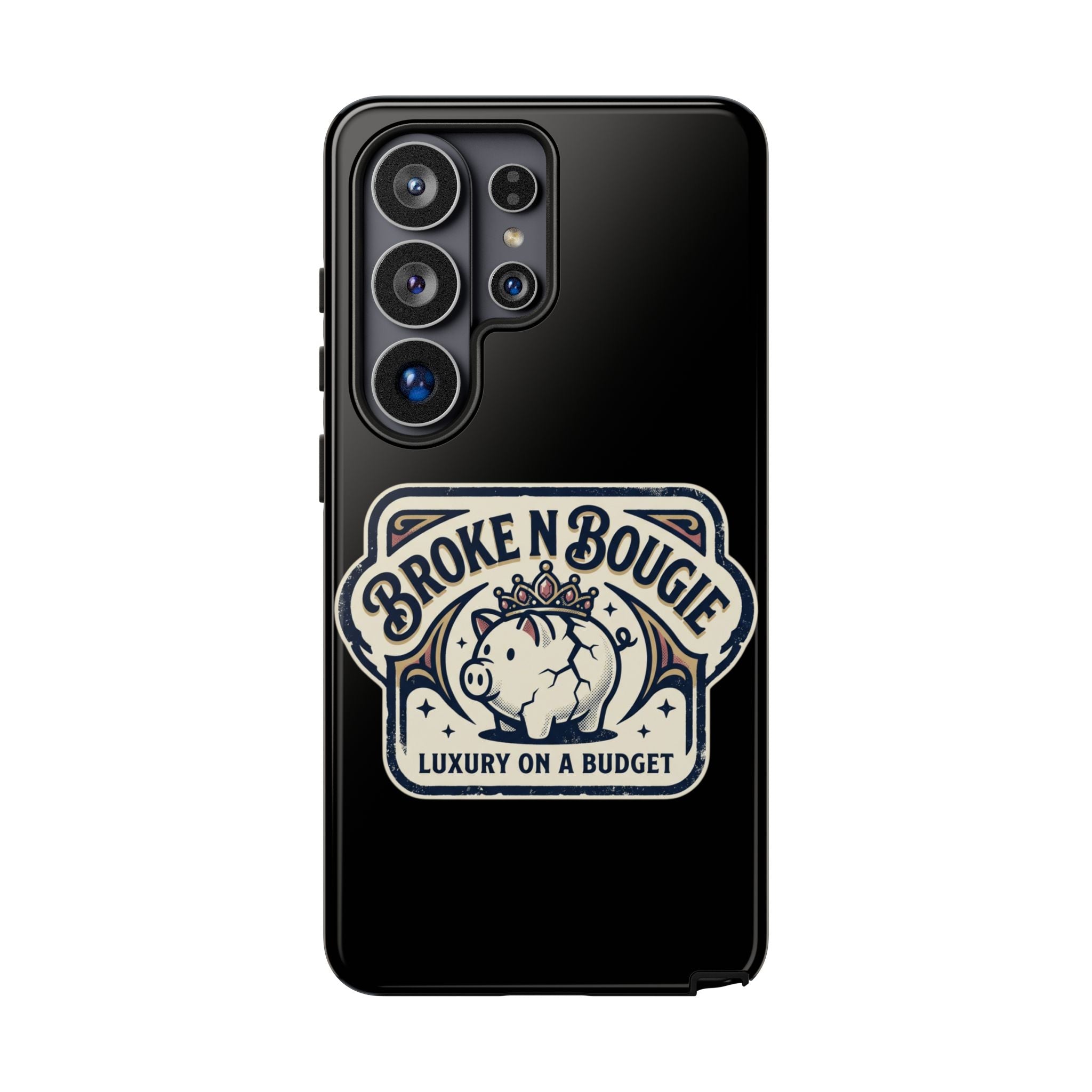 Phone Case — "Broke N Bougie: Luxury on a Budget" Cute Pig Design