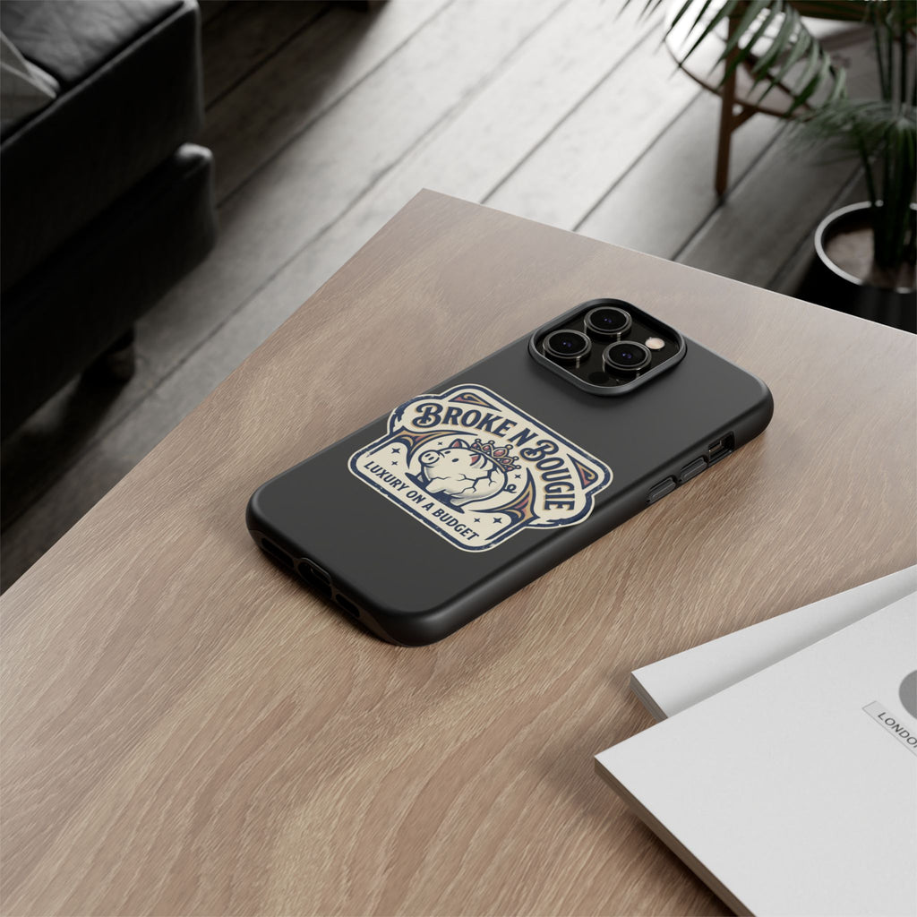 Phone Case — "Broke N Bougie: Luxury on a Budget" Cute Pig Design