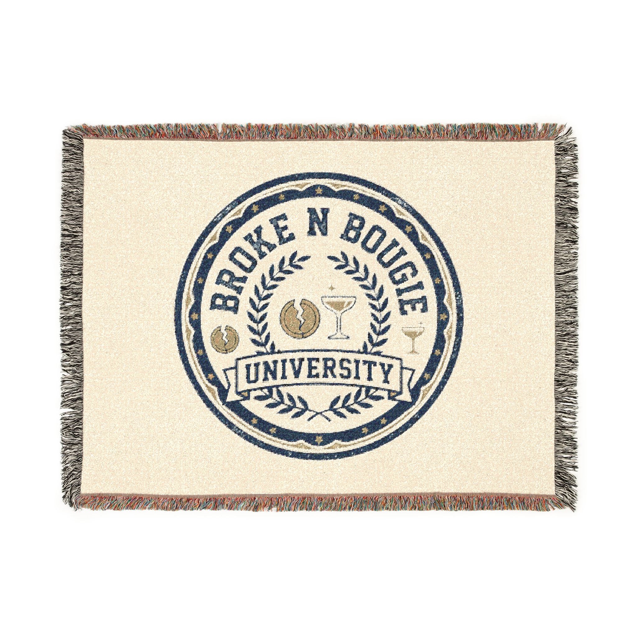Broken n Bougie University Woven Blanket