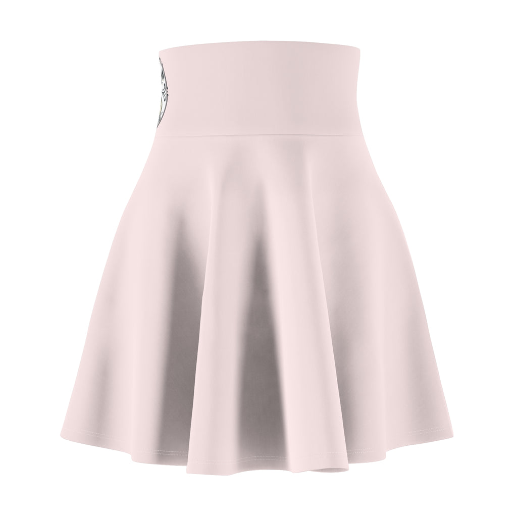 Vintage Compass Pink Skater Skirt — Women’s Nautical Graphic Skirt