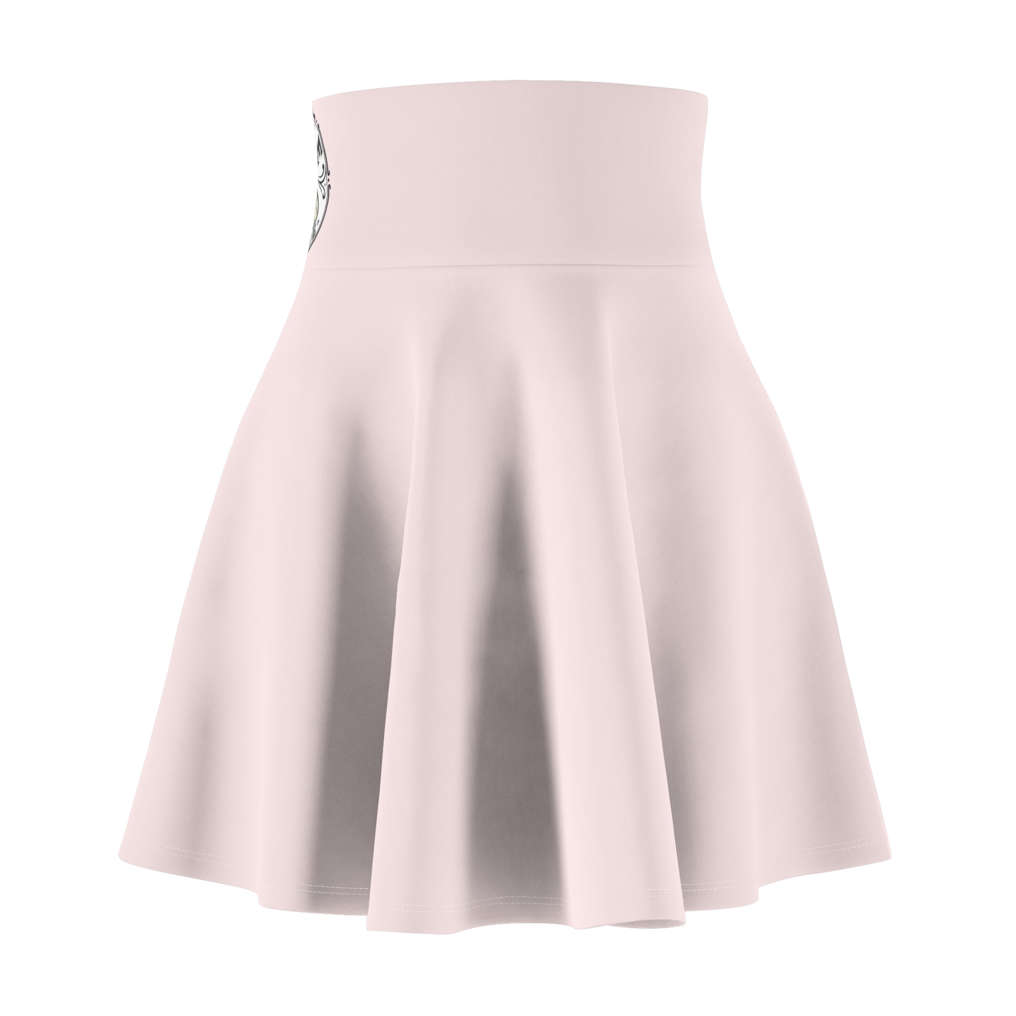 Vintage Compass Pink Skater Skirt — Women’s Nautical Graphic Skirt