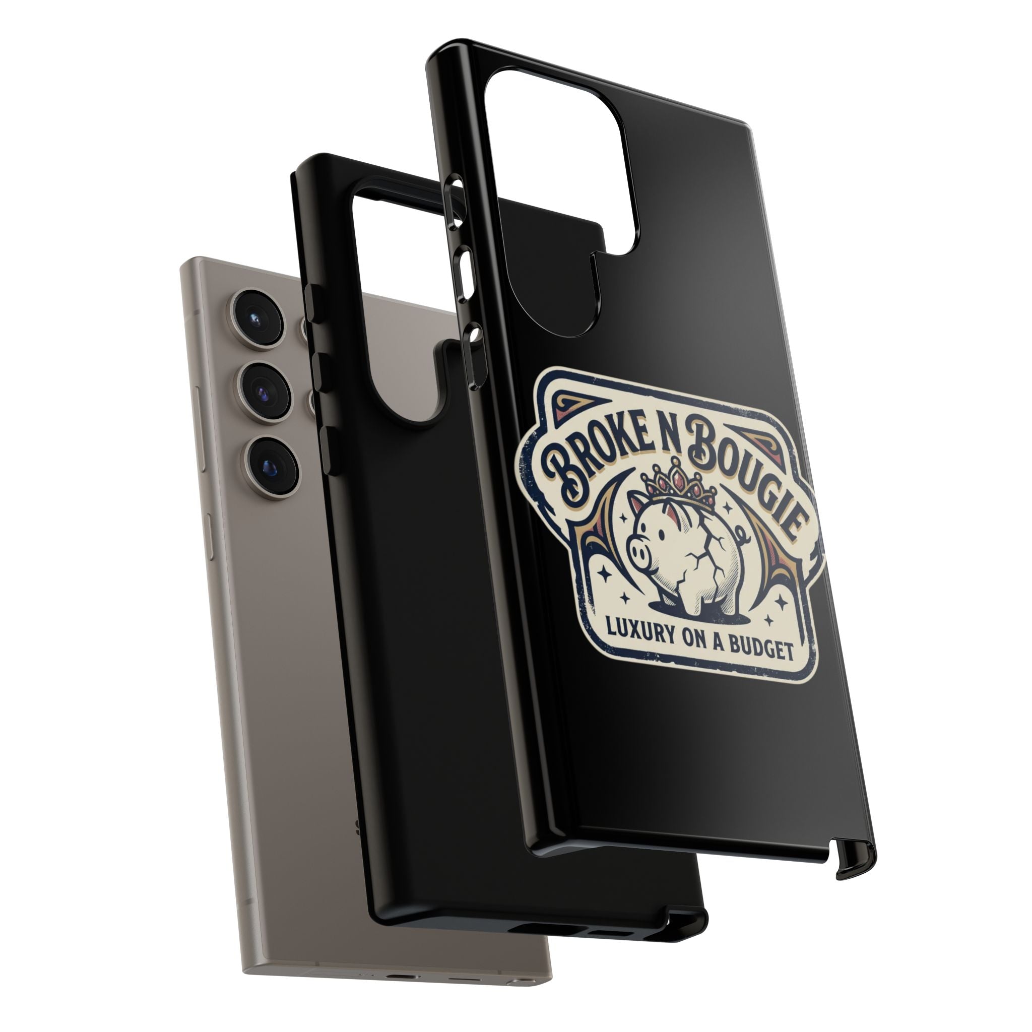 Phone Case — "Broke N Bougie: Luxury on a Budget" Cute Pig Design