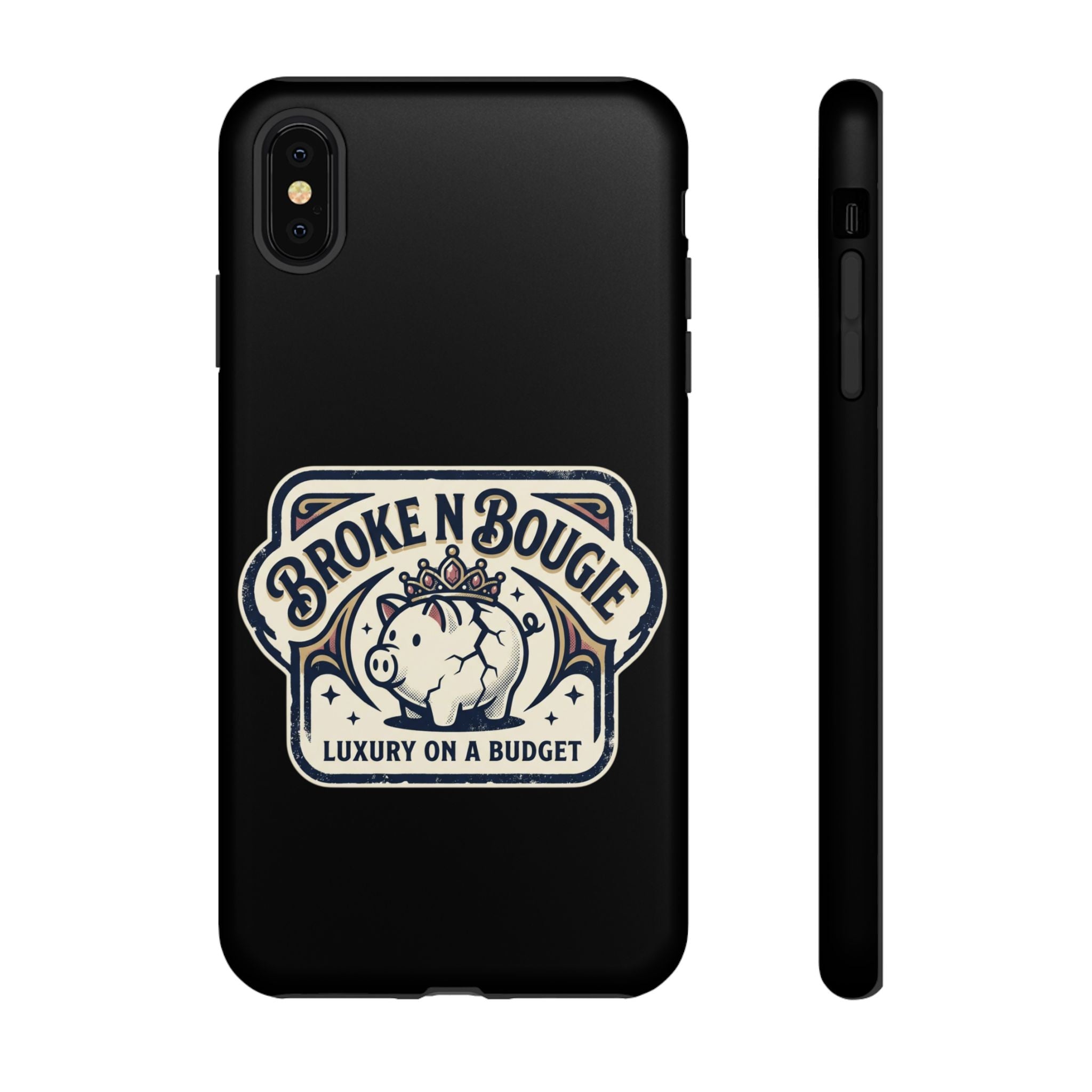 Phone Case — "Broke N Bougie: Luxury on a Budget" Cute Pig Design