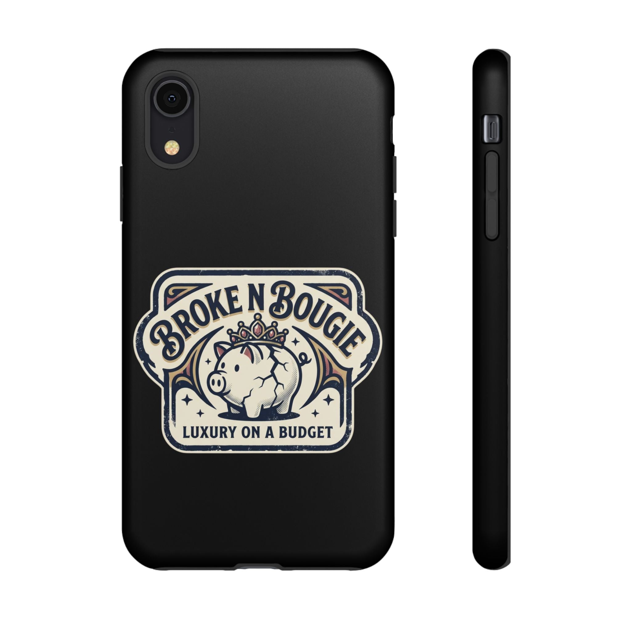 Phone Case — "Broke N Bougie: Luxury on a Budget" Cute Pig Design