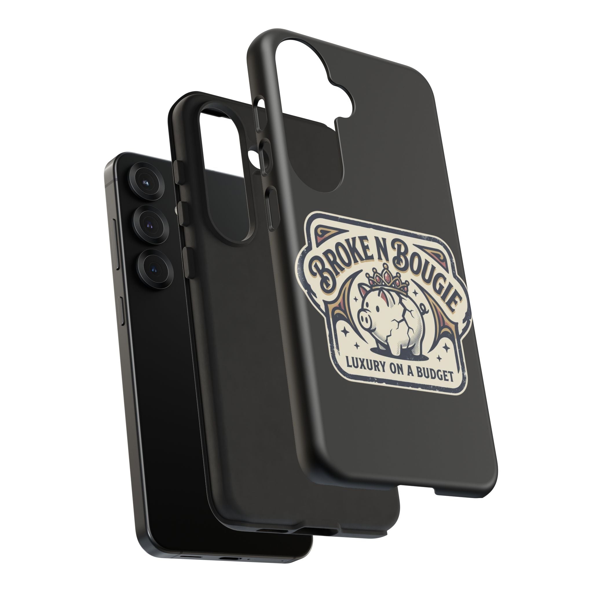 Phone Case — "Broke N Bougie: Luxury on a Budget" Cute Pig Design