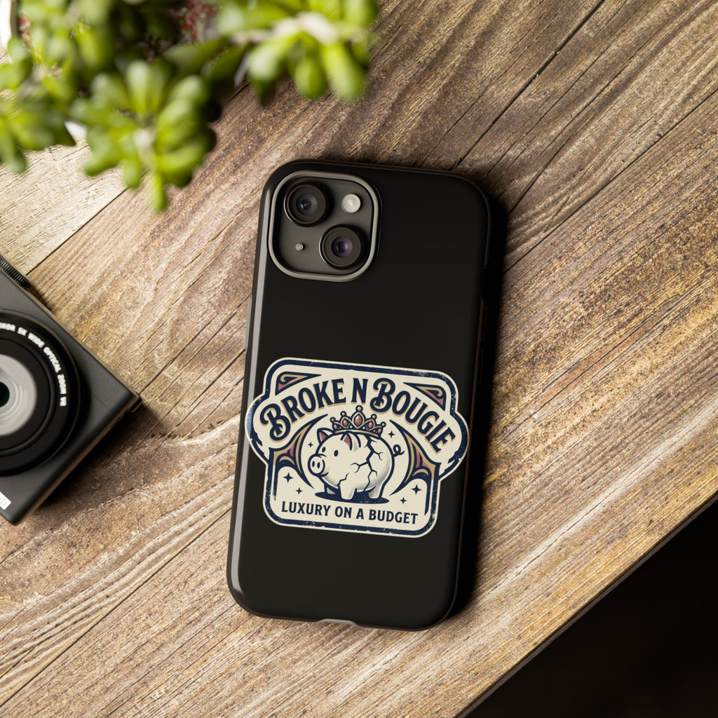 Phone Case — "Broke N Bougie: Luxury on a Budget" Cute Pig Design