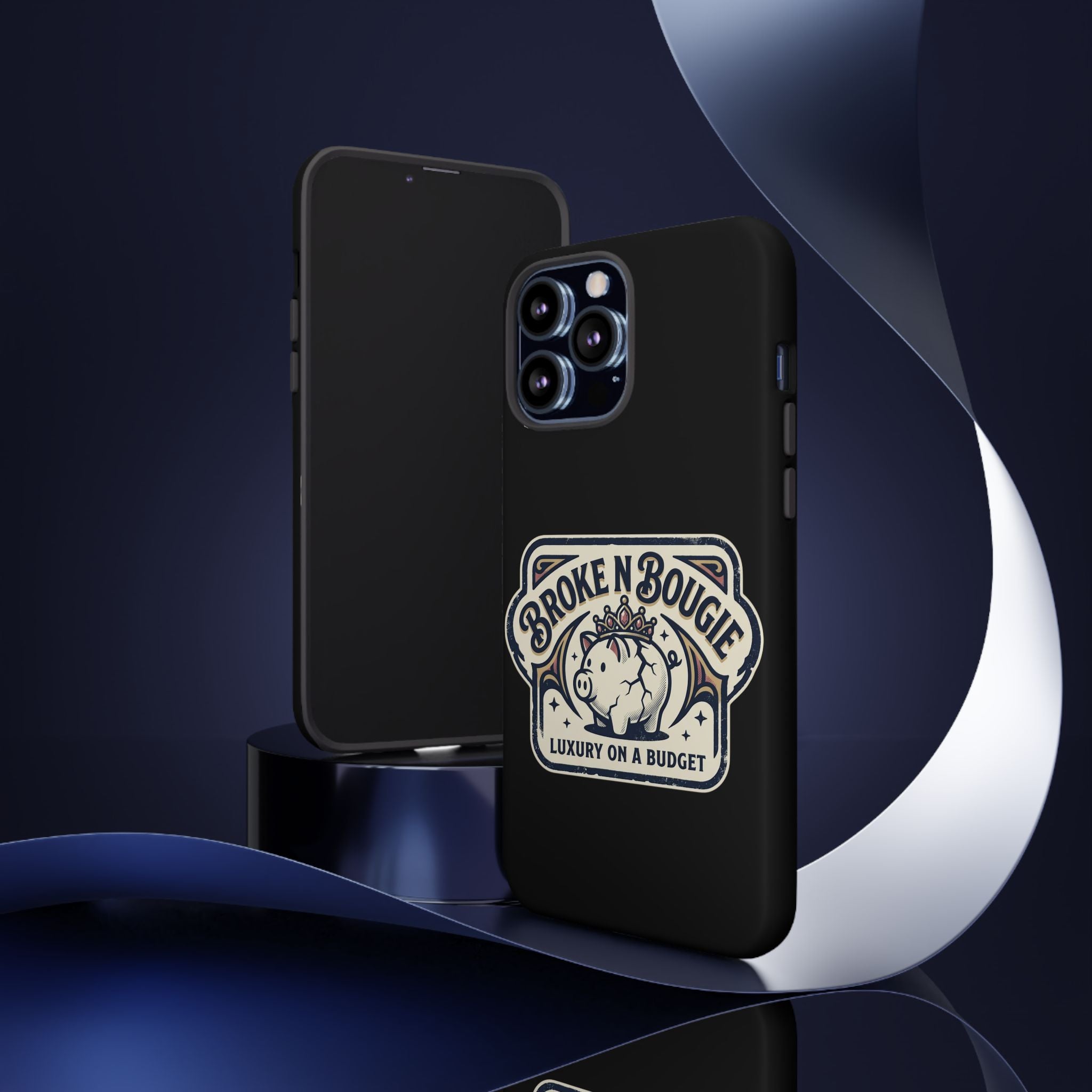 Phone Case — "Broke N Bougie: Luxury on a Budget" Cute Pig Design