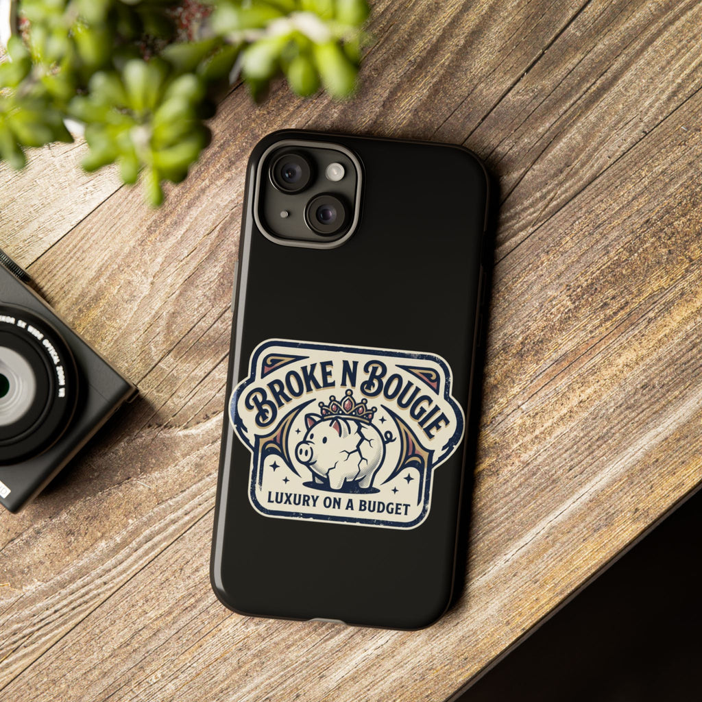 Phone Case — "Broke N Bougie: Luxury on a Budget" Cute Pig Design
