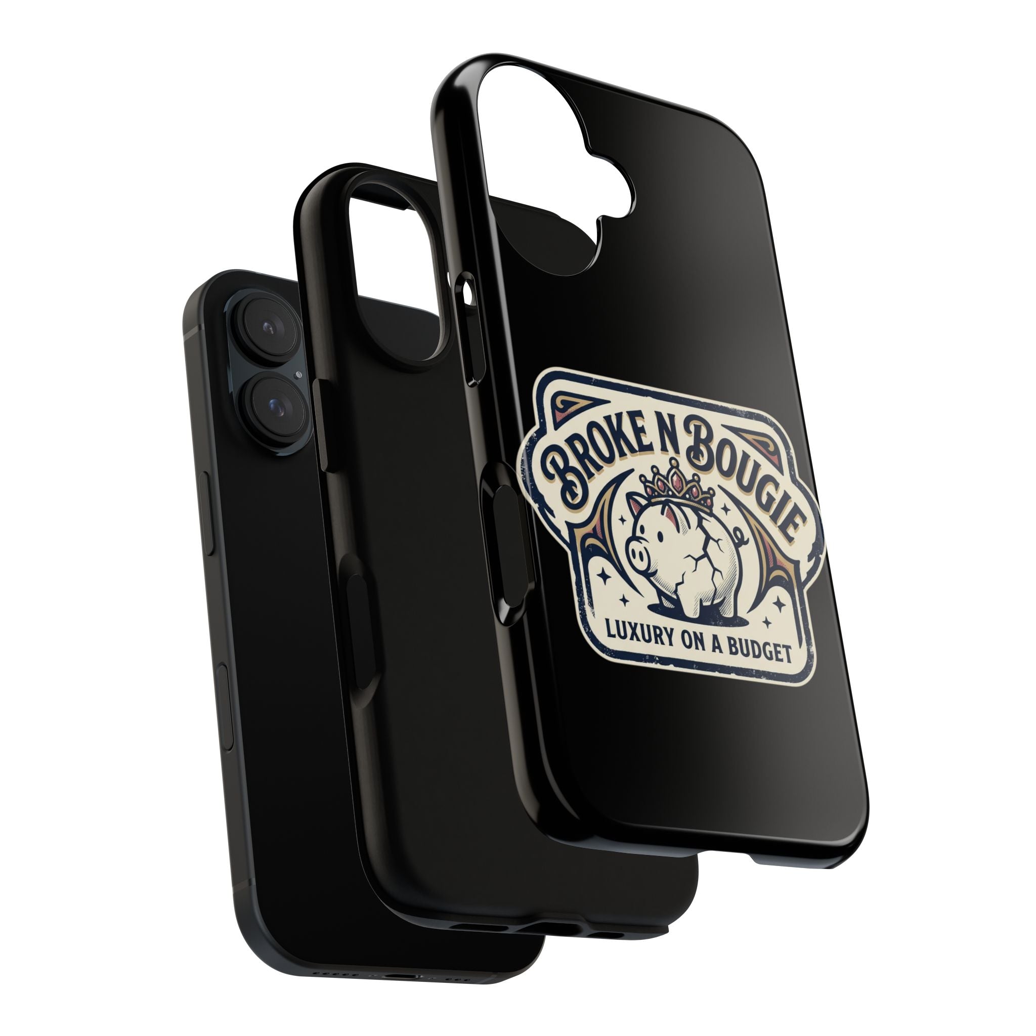 Phone Case — "Broke N Bougie: Luxury on a Budget" Cute Pig Design