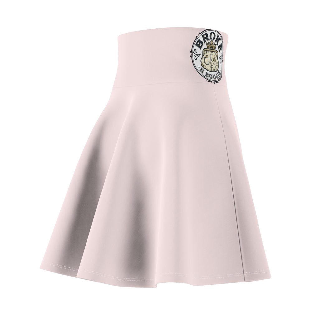 Vintage Compass Pink Skater Skirt — Women’s Nautical Graphic Skirt