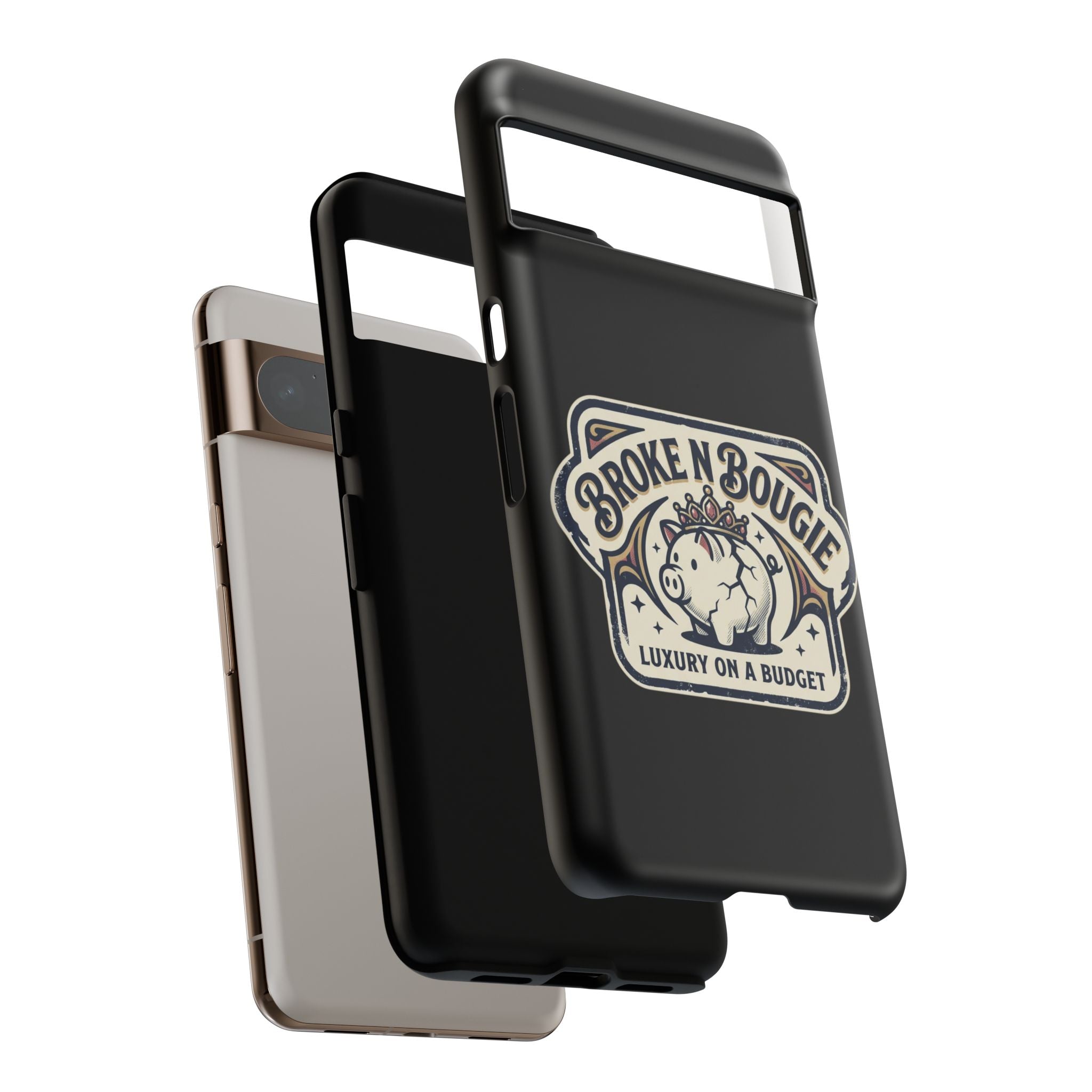 Phone Case — "Broke N Bougie: Luxury on a Budget" Cute Pig Design