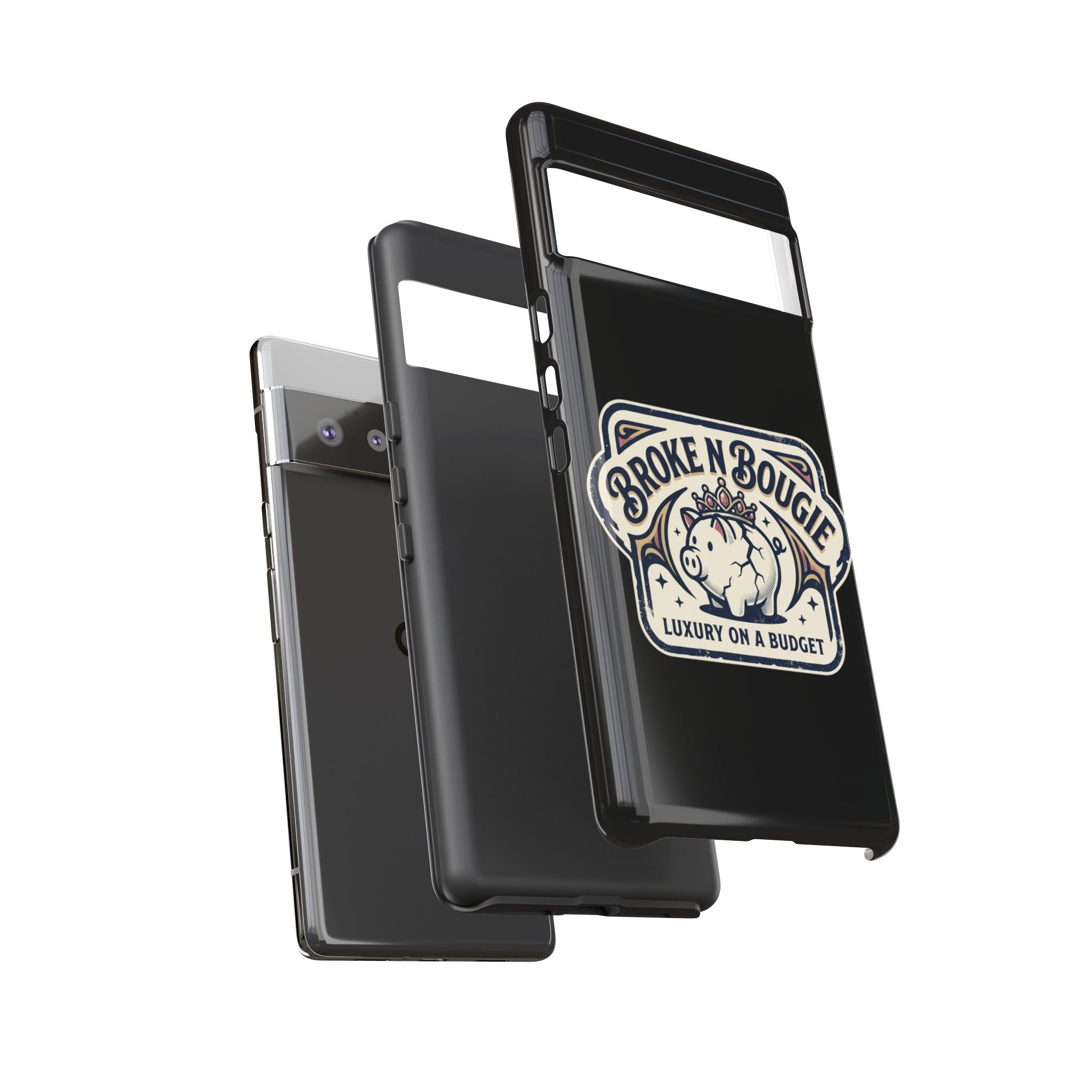 Phone Case — "Broke N Bougie: Luxury on a Budget" Cute Pig Design