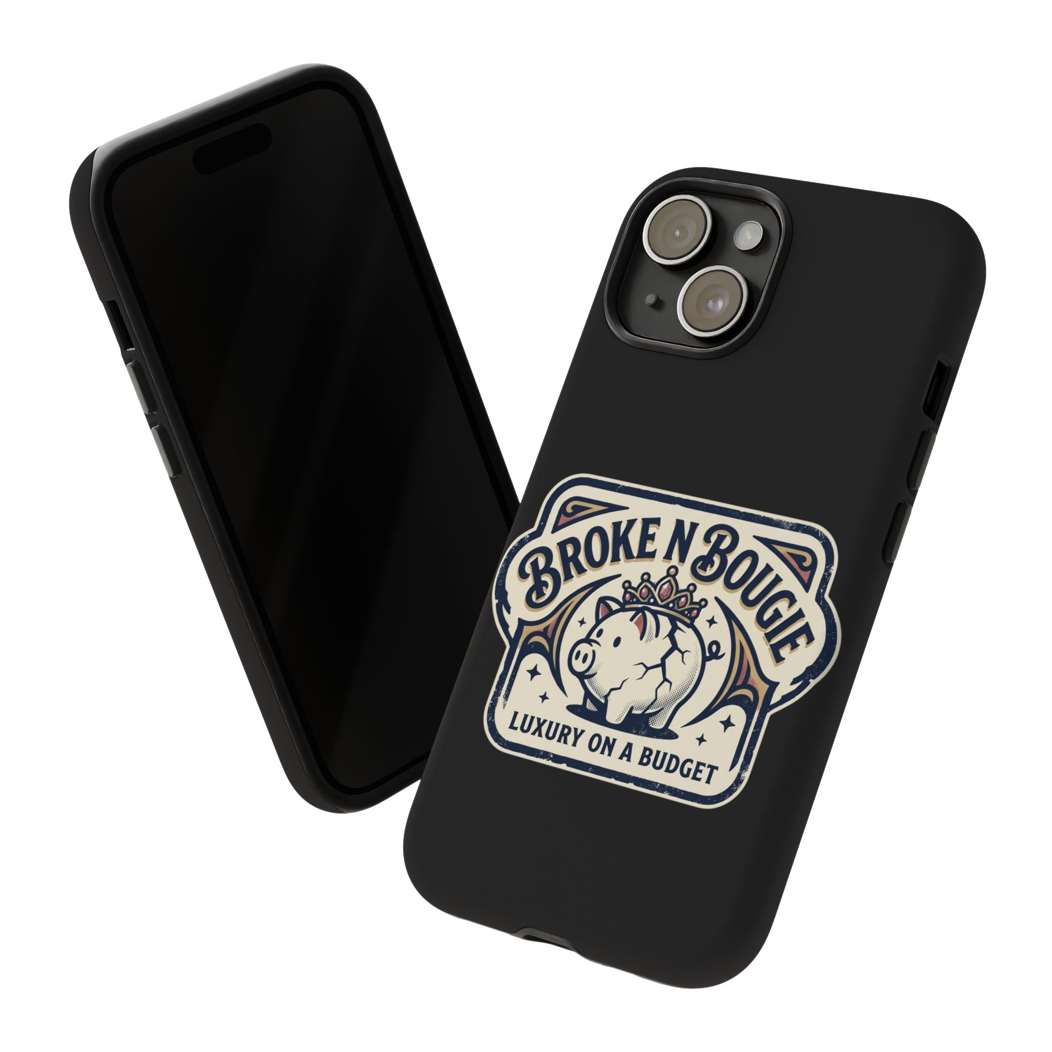 Phone Case — "Broke N Bougie: Luxury on a Budget" Cute Pig Design