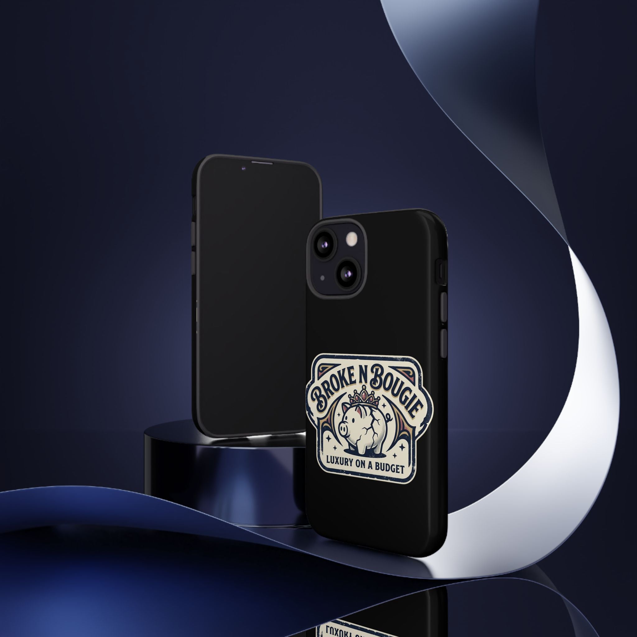 Phone Case — "Broke N Bougie: Luxury on a Budget" Cute Pig Design