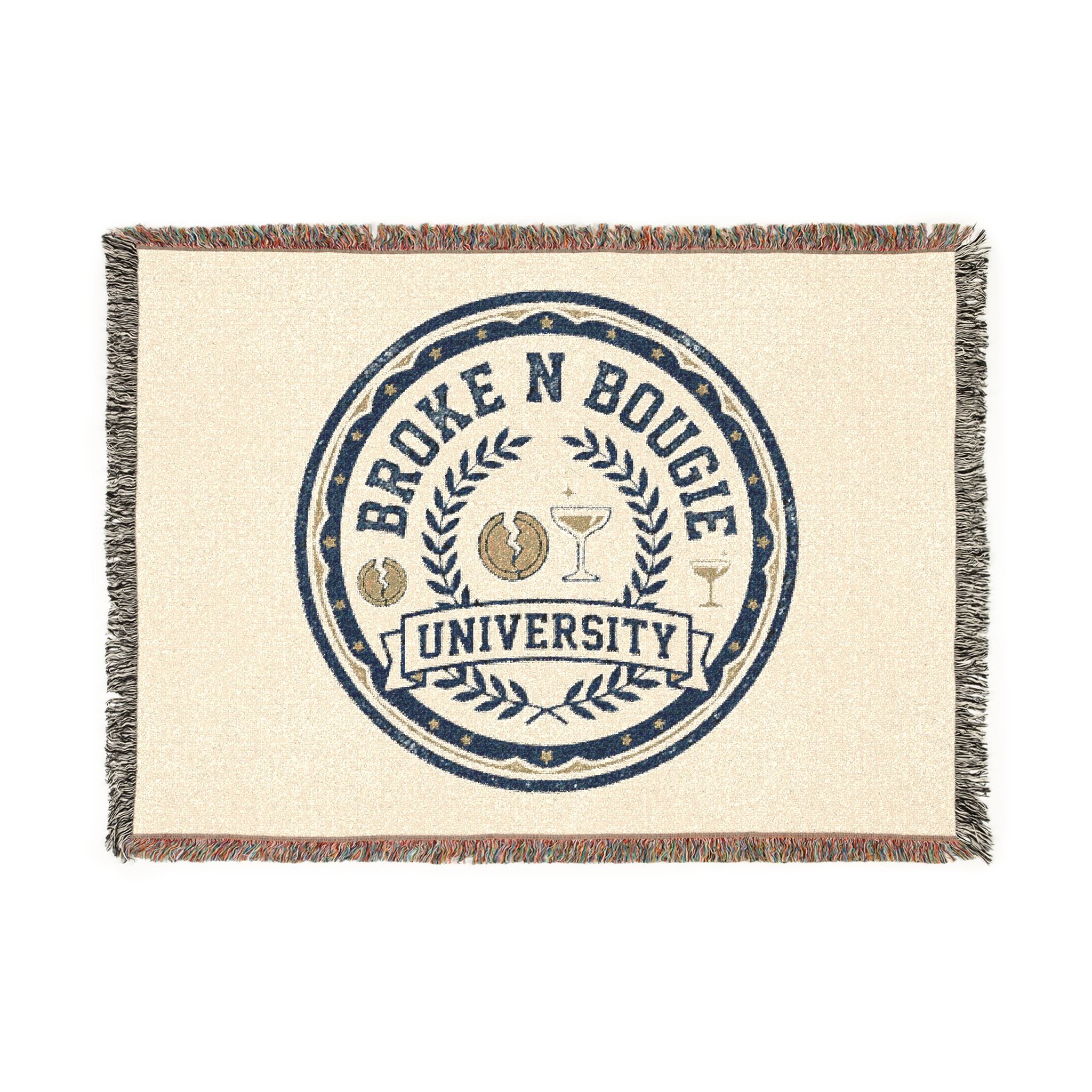 Broken n Bougie University Woven Blanket