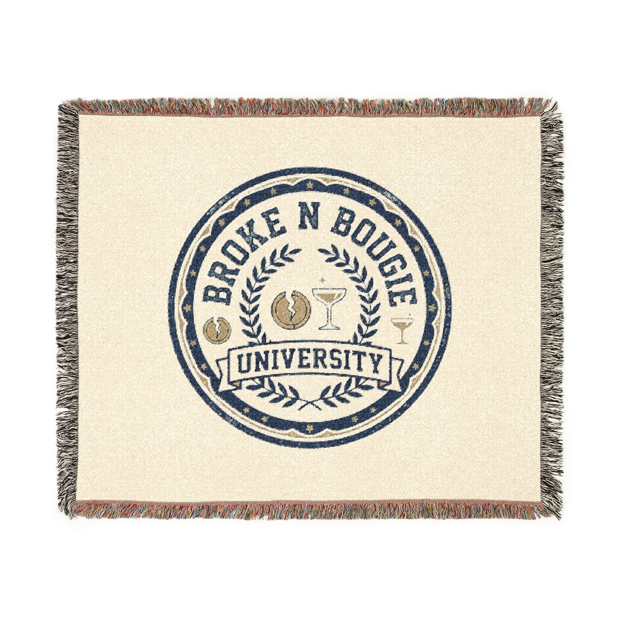 Broken n Bougie University Woven Blanket