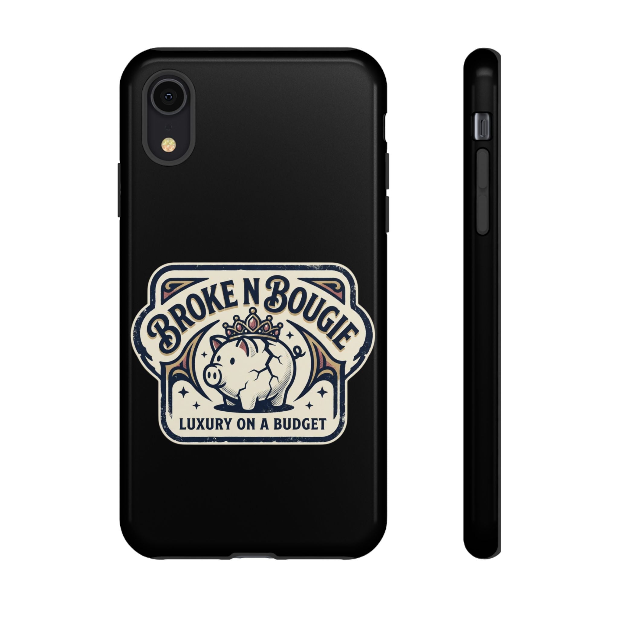 Phone Case — "Broke N Bougie: Luxury on a Budget" Cute Pig Design