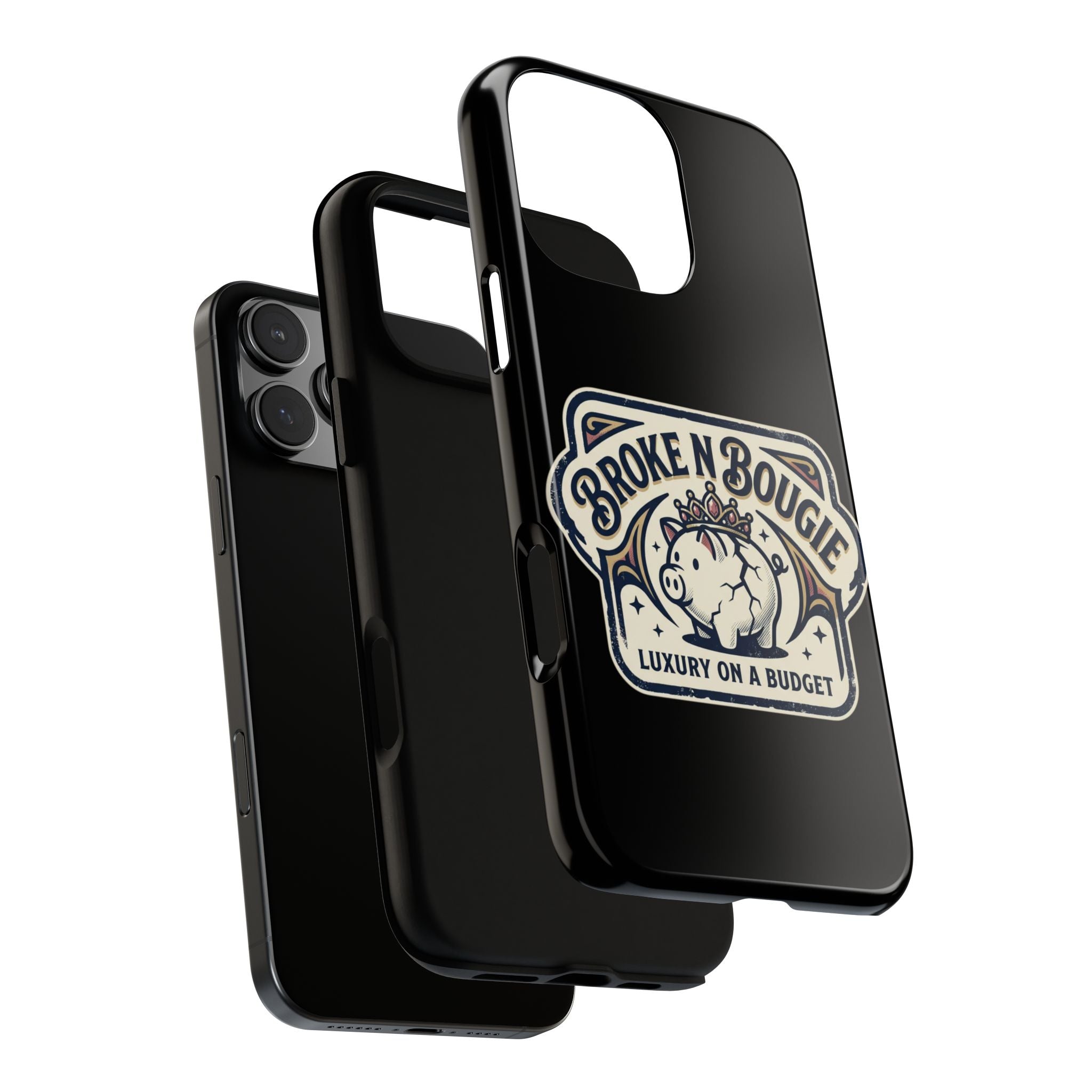 Phone Case — "Broke N Bougie: Luxury on a Budget" Cute Pig Design