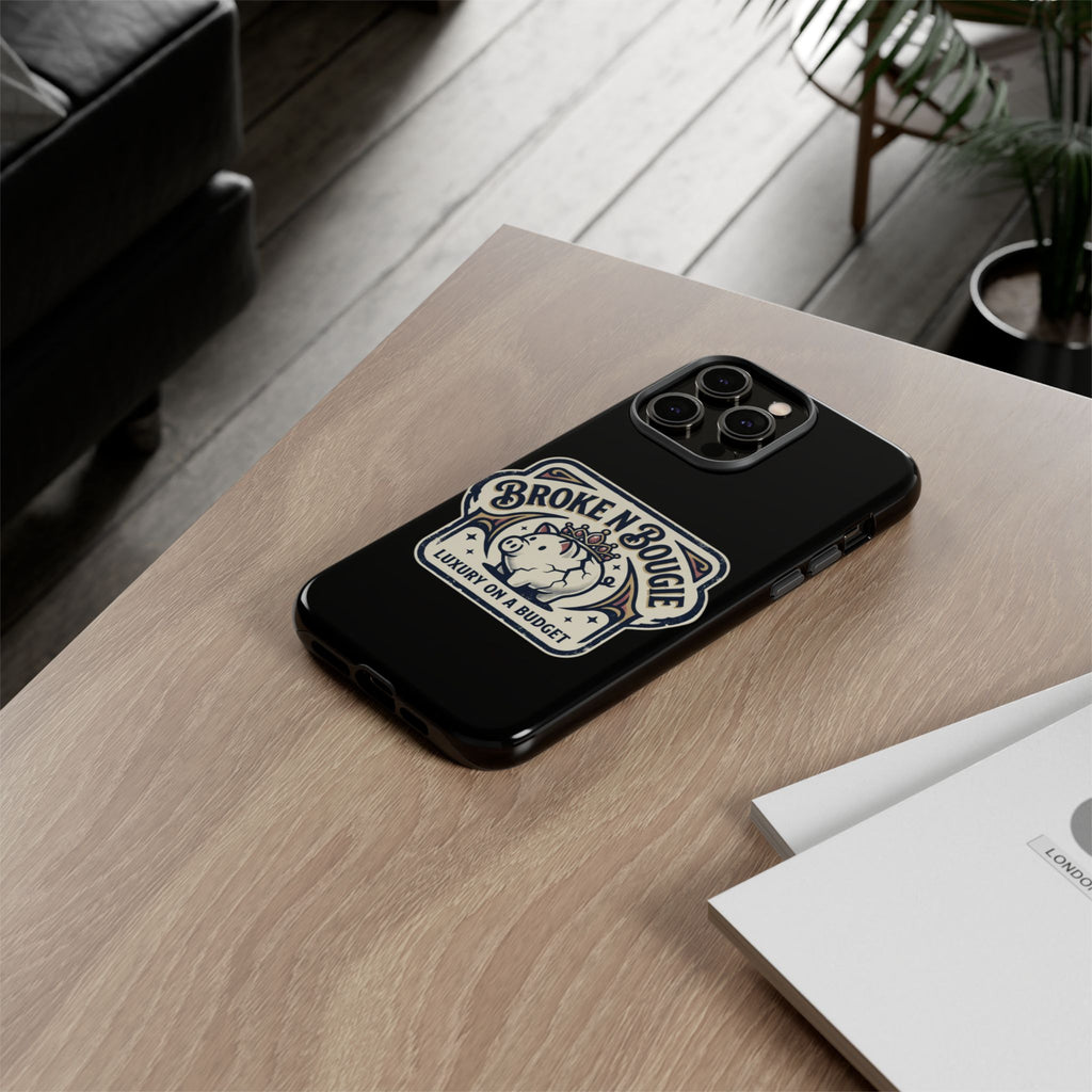 Phone Case — "Broke N Bougie: Luxury on a Budget" Cute Pig Design
