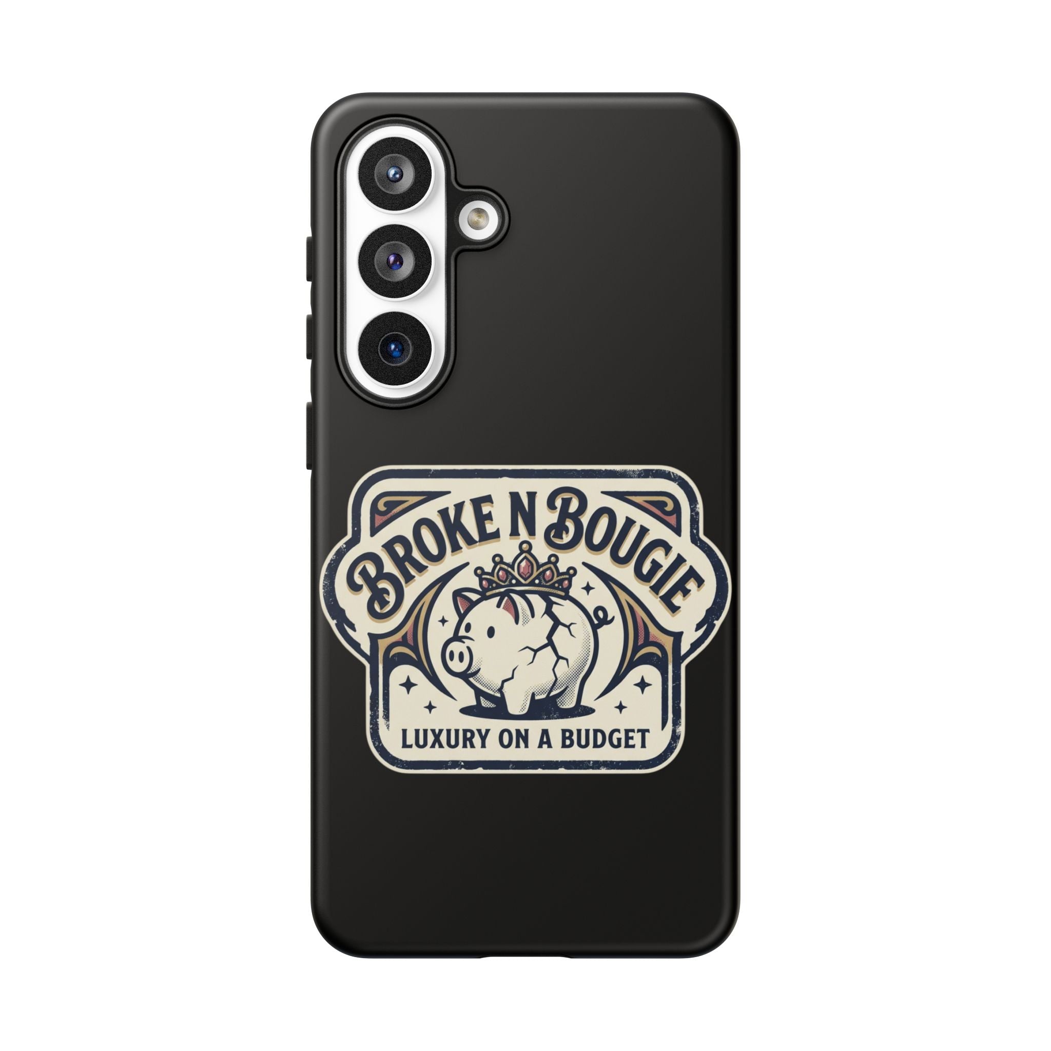 Phone Case — "Broke N Bougie: Luxury on a Budget" Cute Pig Design