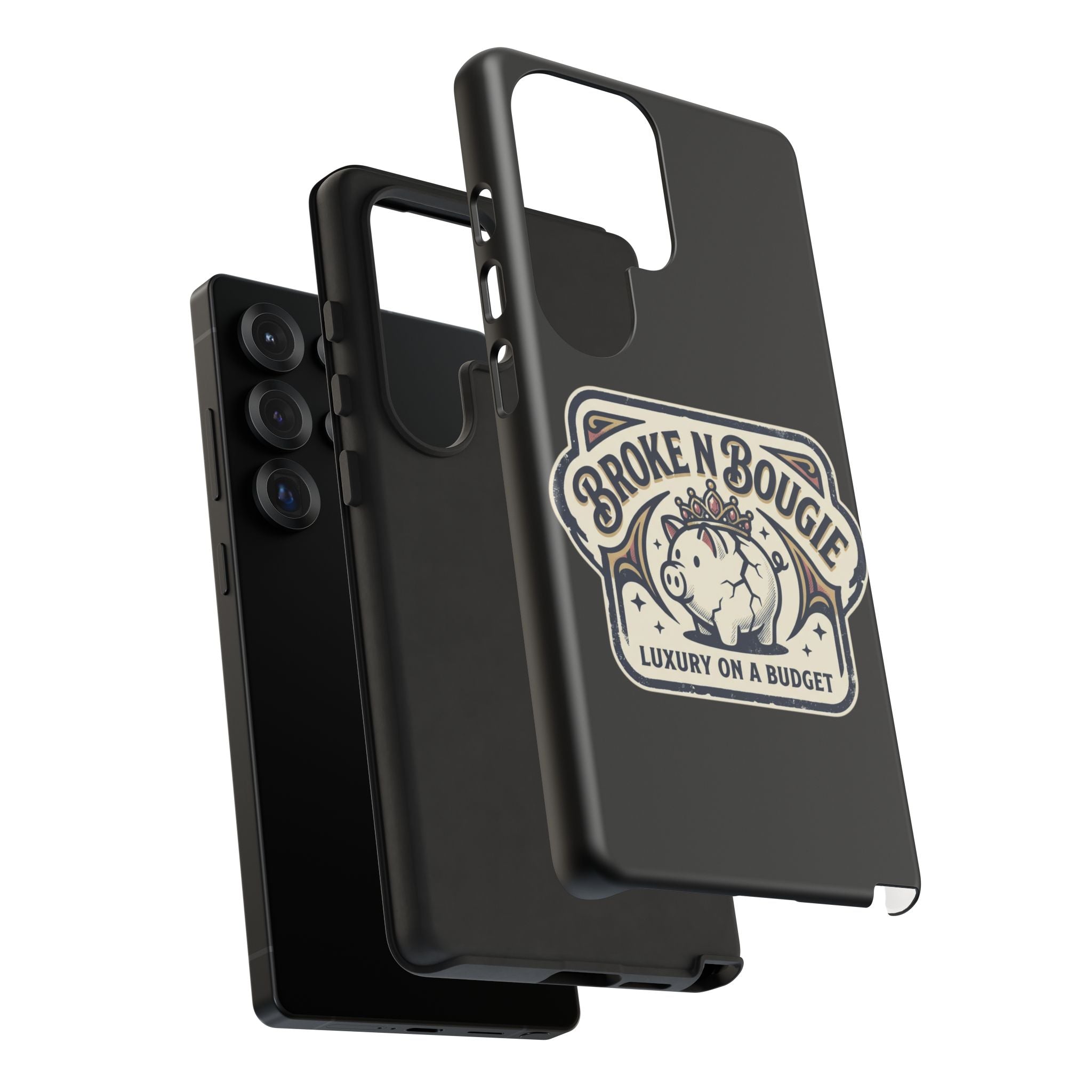 Phone Case — "Broke N Bougie: Luxury on a Budget" Cute Pig Design