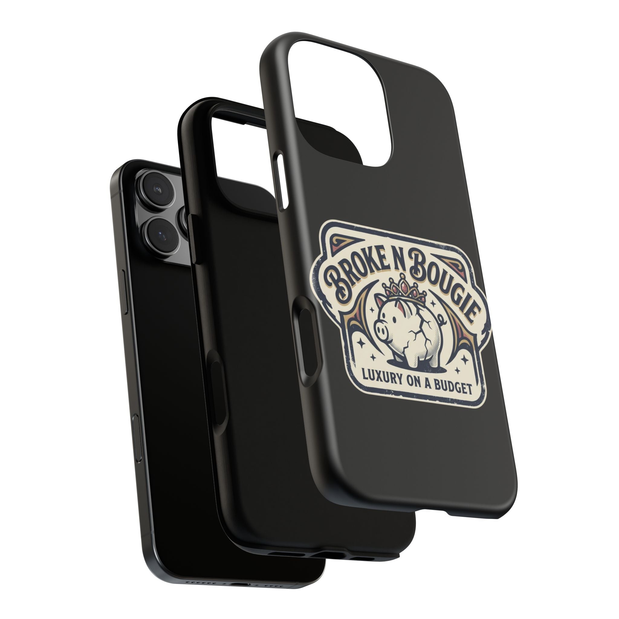 Phone Case — "Broke N Bougie: Luxury on a Budget" Cute Pig Design