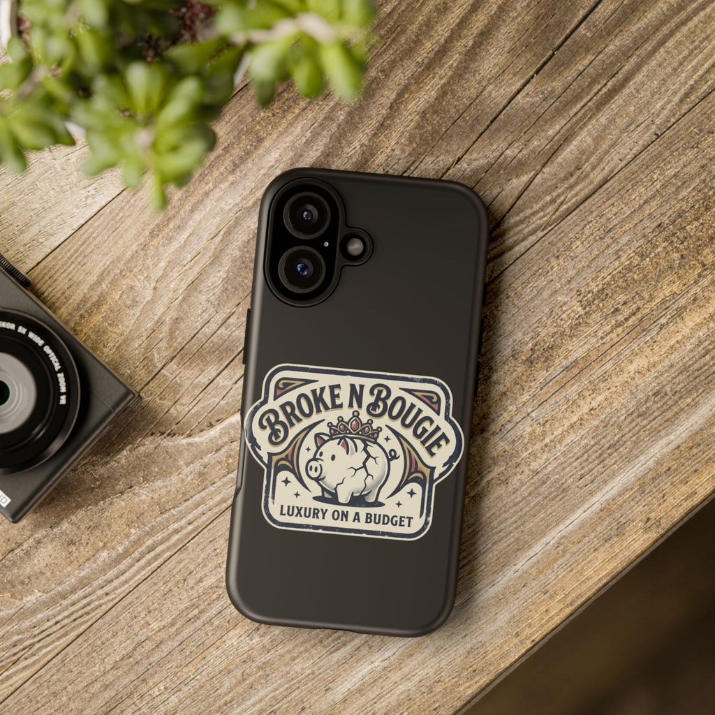 Phone Case — "Broke N Bougie: Luxury on a Budget" Cute Pig Design