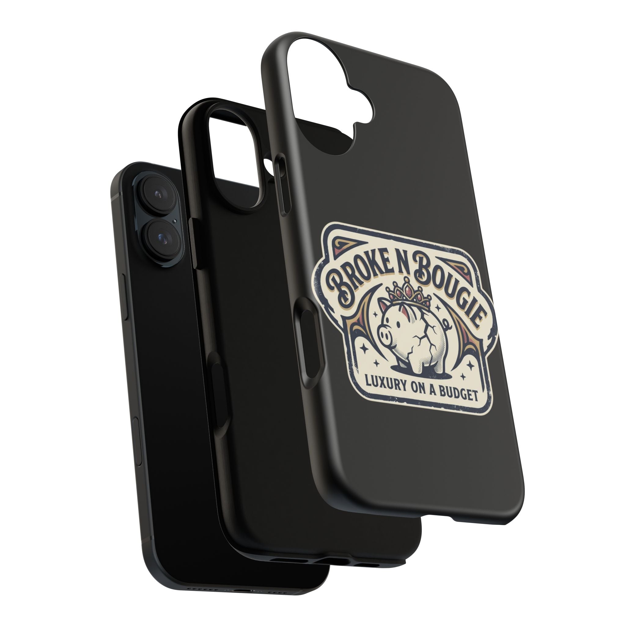 Phone Case — "Broke N Bougie: Luxury on a Budget" Cute Pig Design