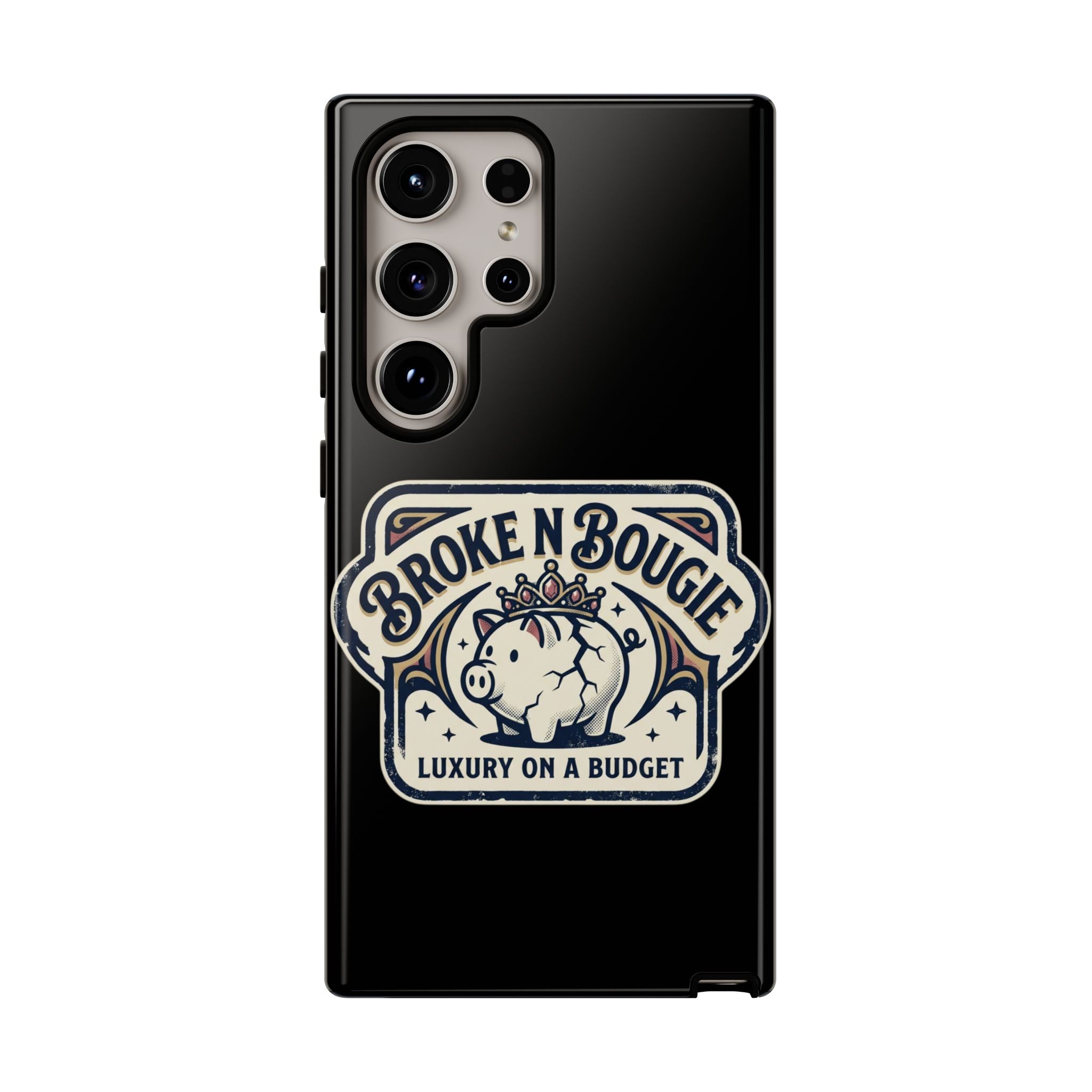 Phone Case — "Broke N Bougie: Luxury on a Budget" Cute Pig Design