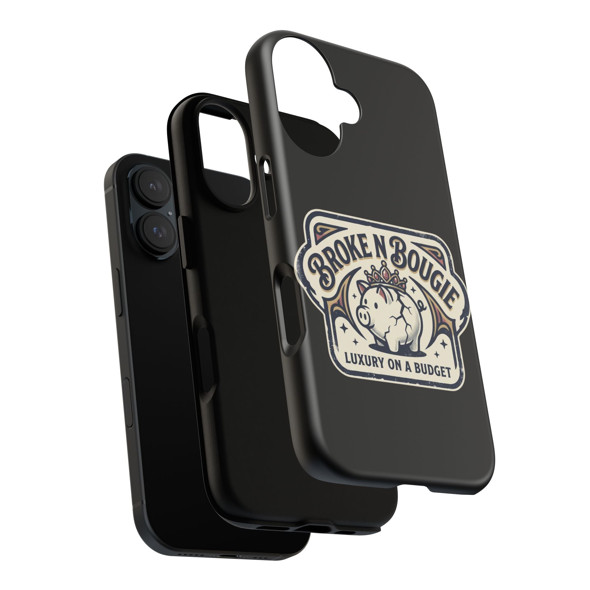 Phone Case — "Broke N Bougie: Luxury on a Budget" Cute Pig Design