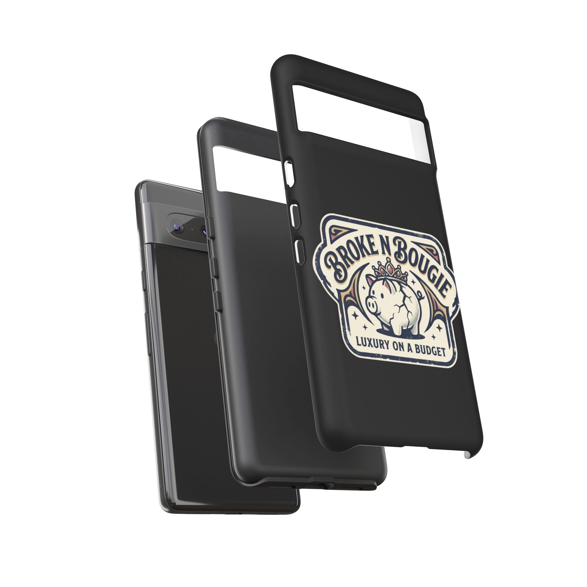 Phone Case — "Broke N Bougie: Luxury on a Budget" Cute Pig Design