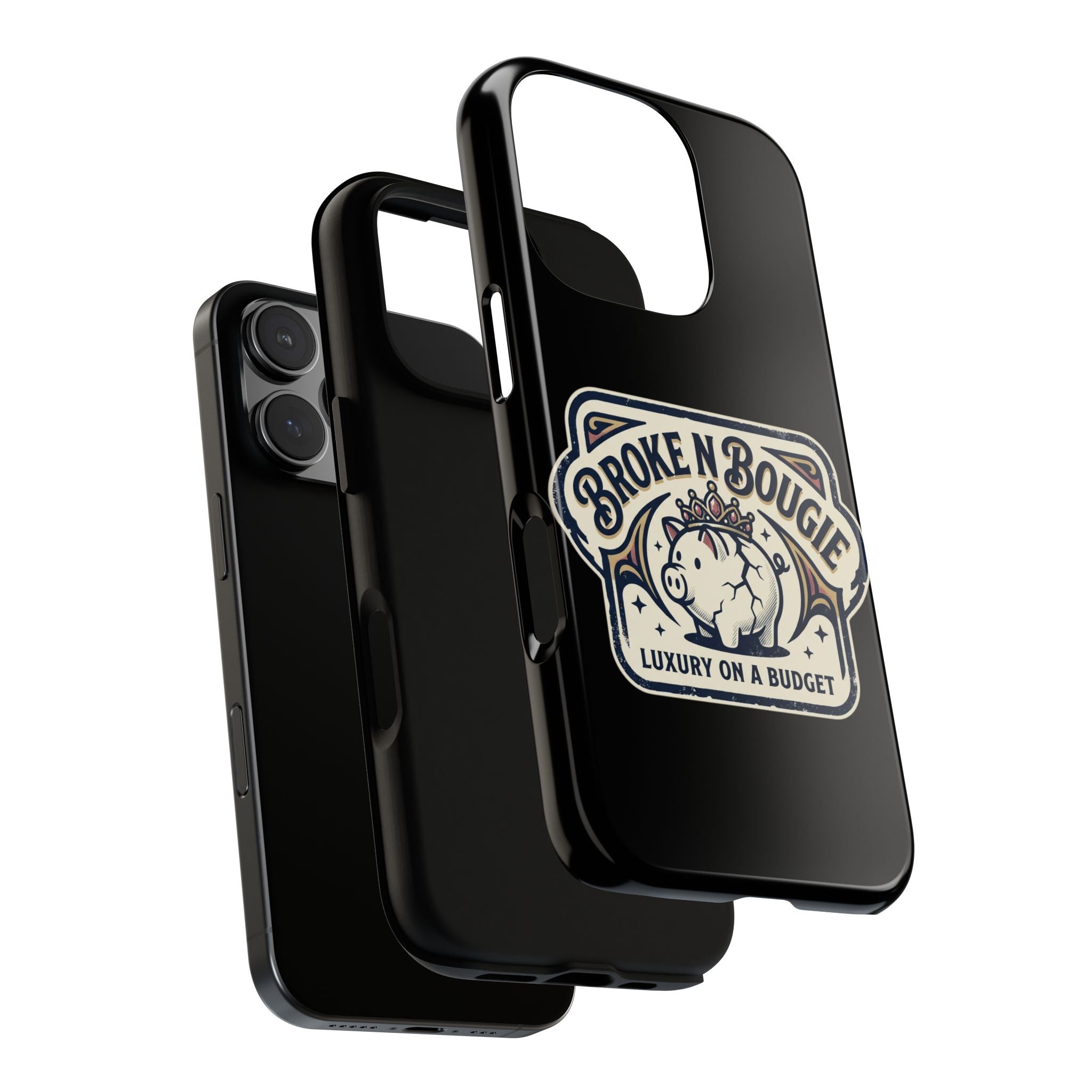 Phone Case — "Broke N Bougie: Luxury on a Budget" Cute Pig Design