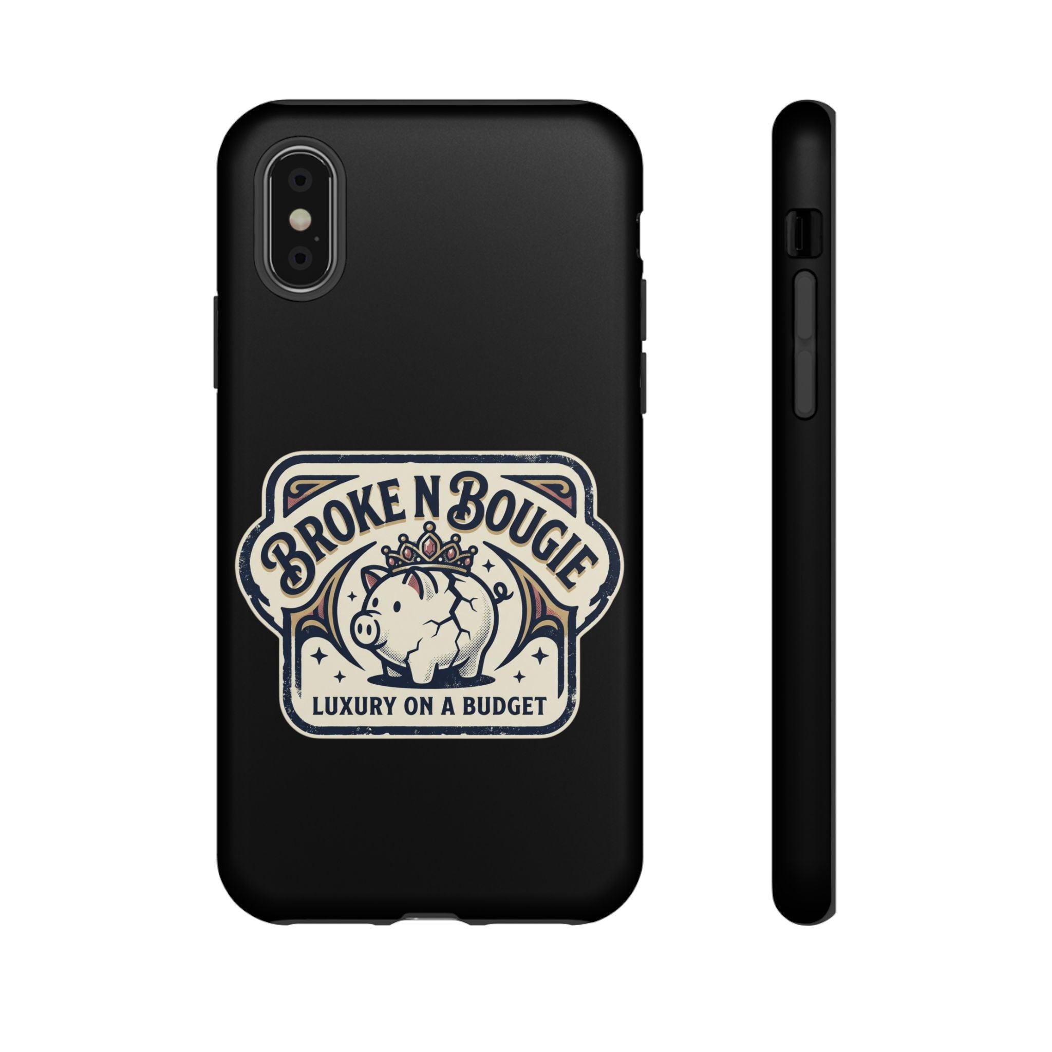 Phone Case — "Broke N Bougie: Luxury on a Budget" Cute Pig Design
