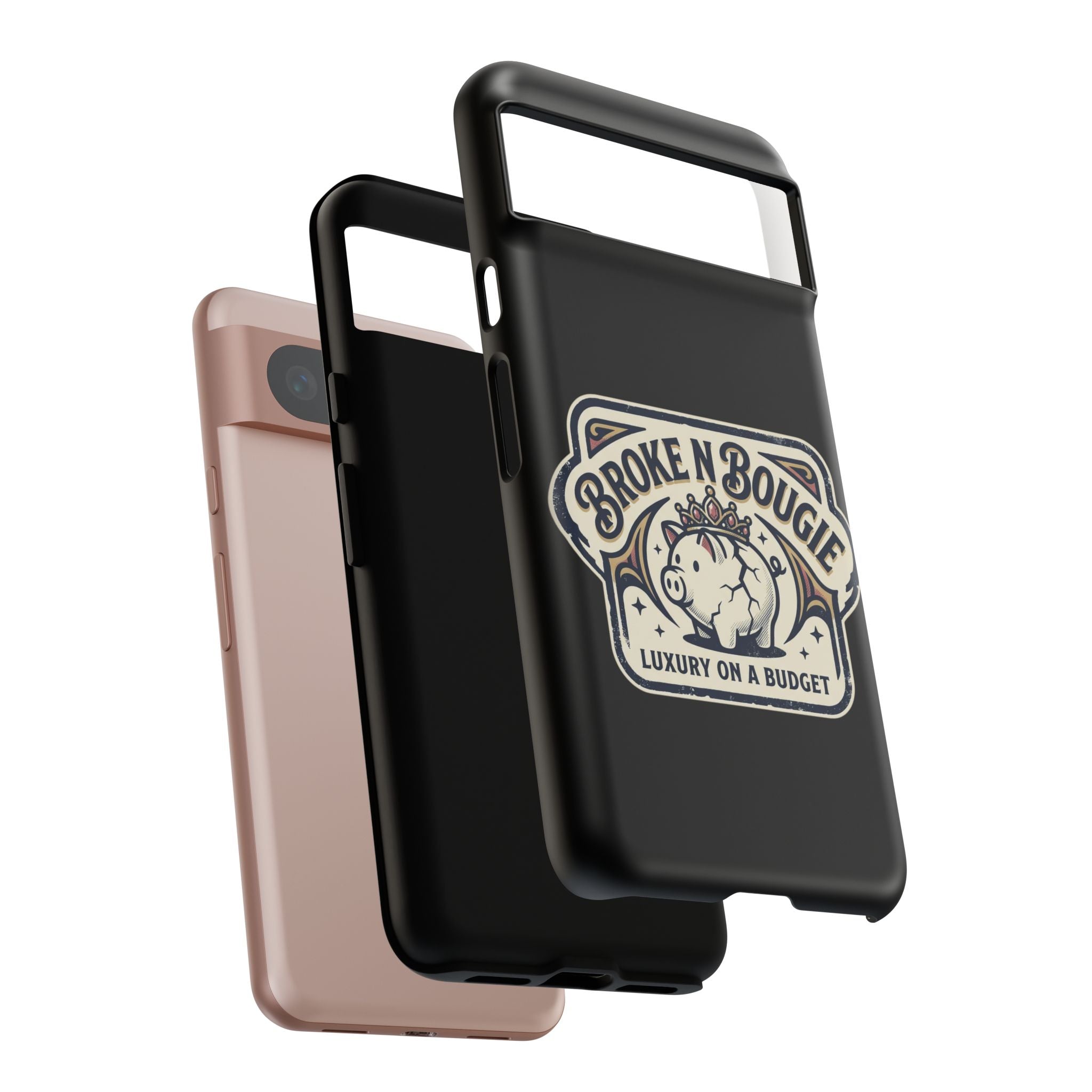 Phone Case — "Broke N Bougie: Luxury on a Budget" Cute Pig Design