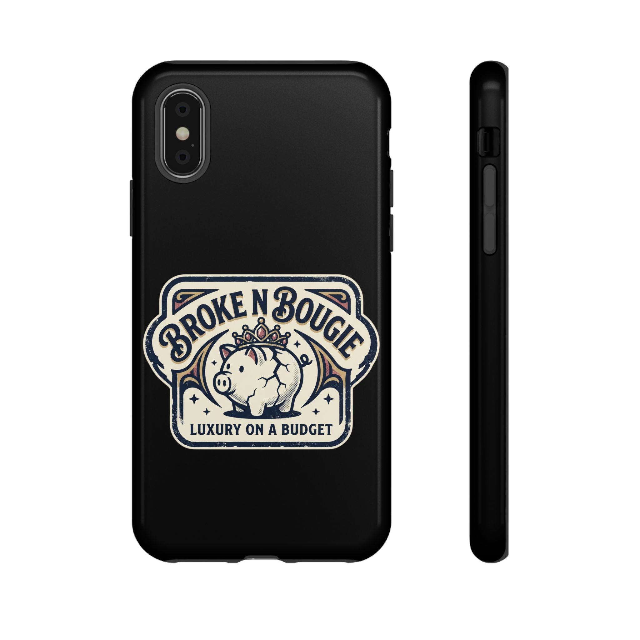 Phone Case — "Broke N Bougie: Luxury on a Budget" Cute Pig Design