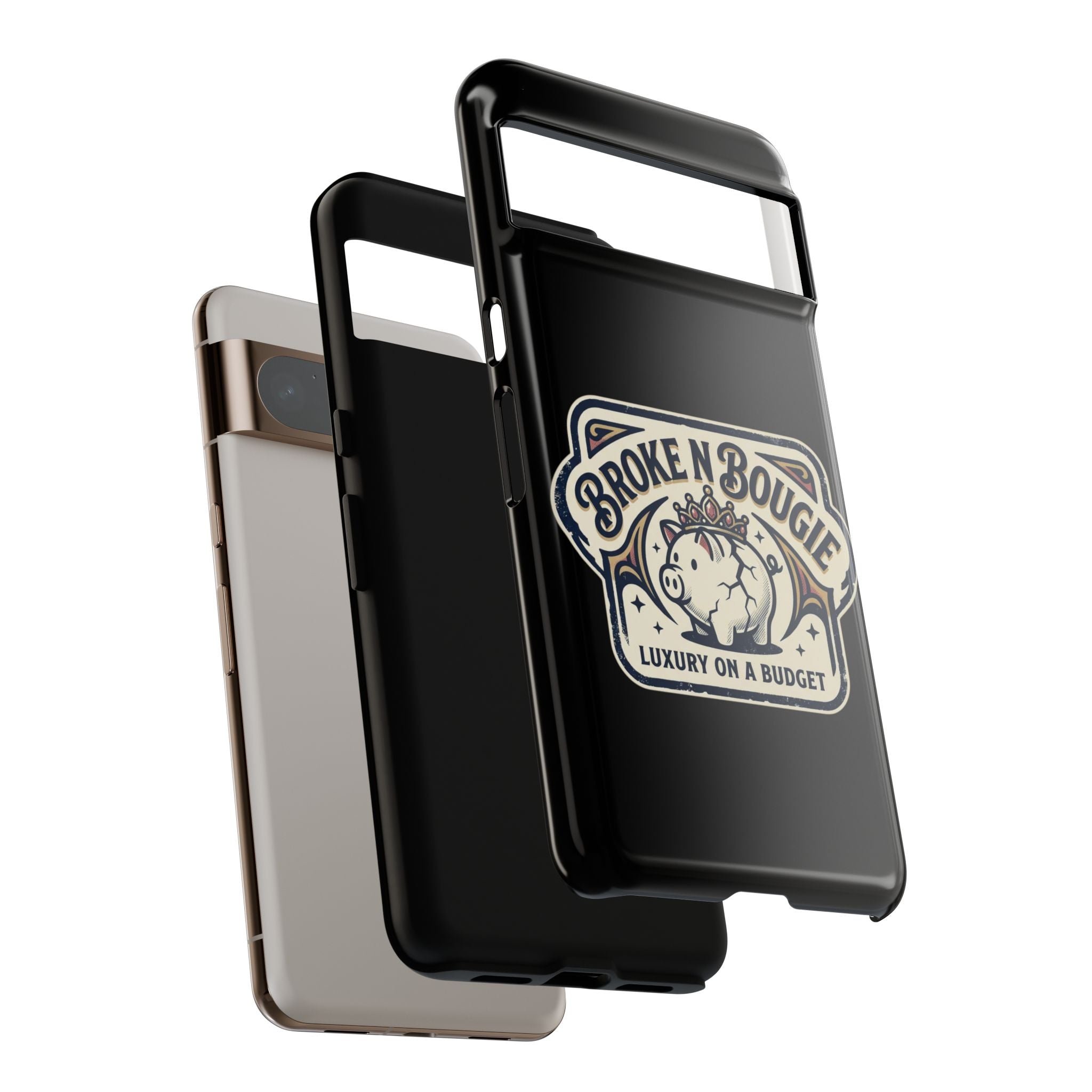 Phone Case — "Broke N Bougie: Luxury on a Budget" Cute Pig Design