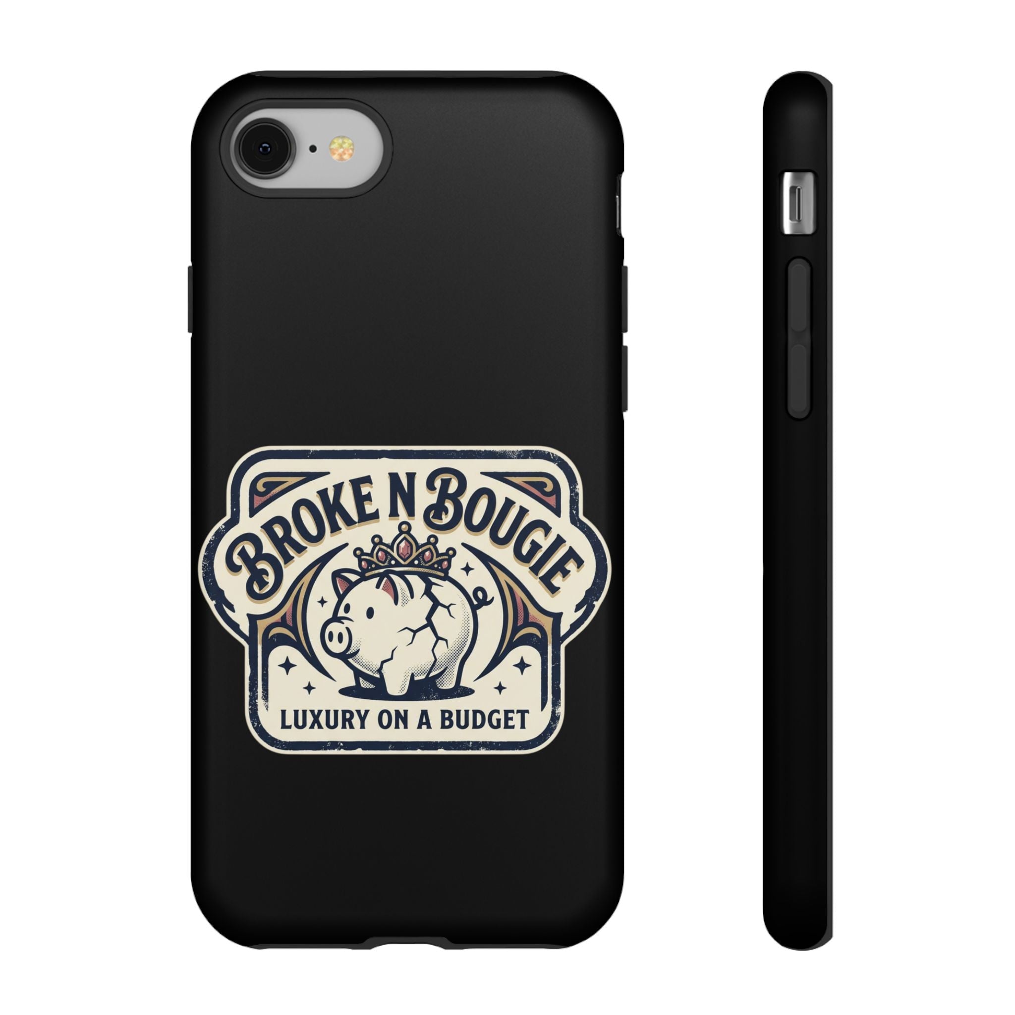 Phone Case — "Broke N Bougie: Luxury on a Budget" Cute Pig Design