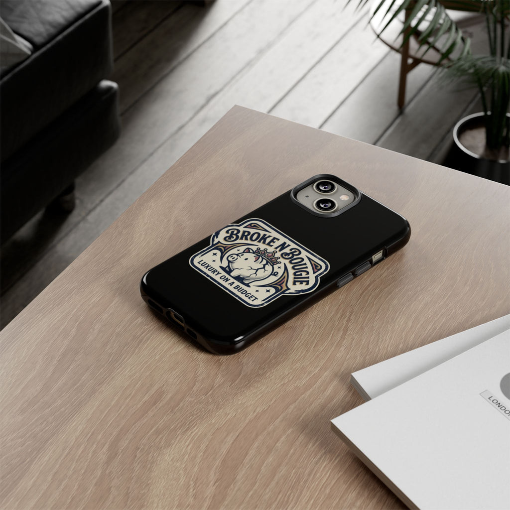 Phone Case — "Broke N Bougie: Luxury on a Budget" Cute Pig Design