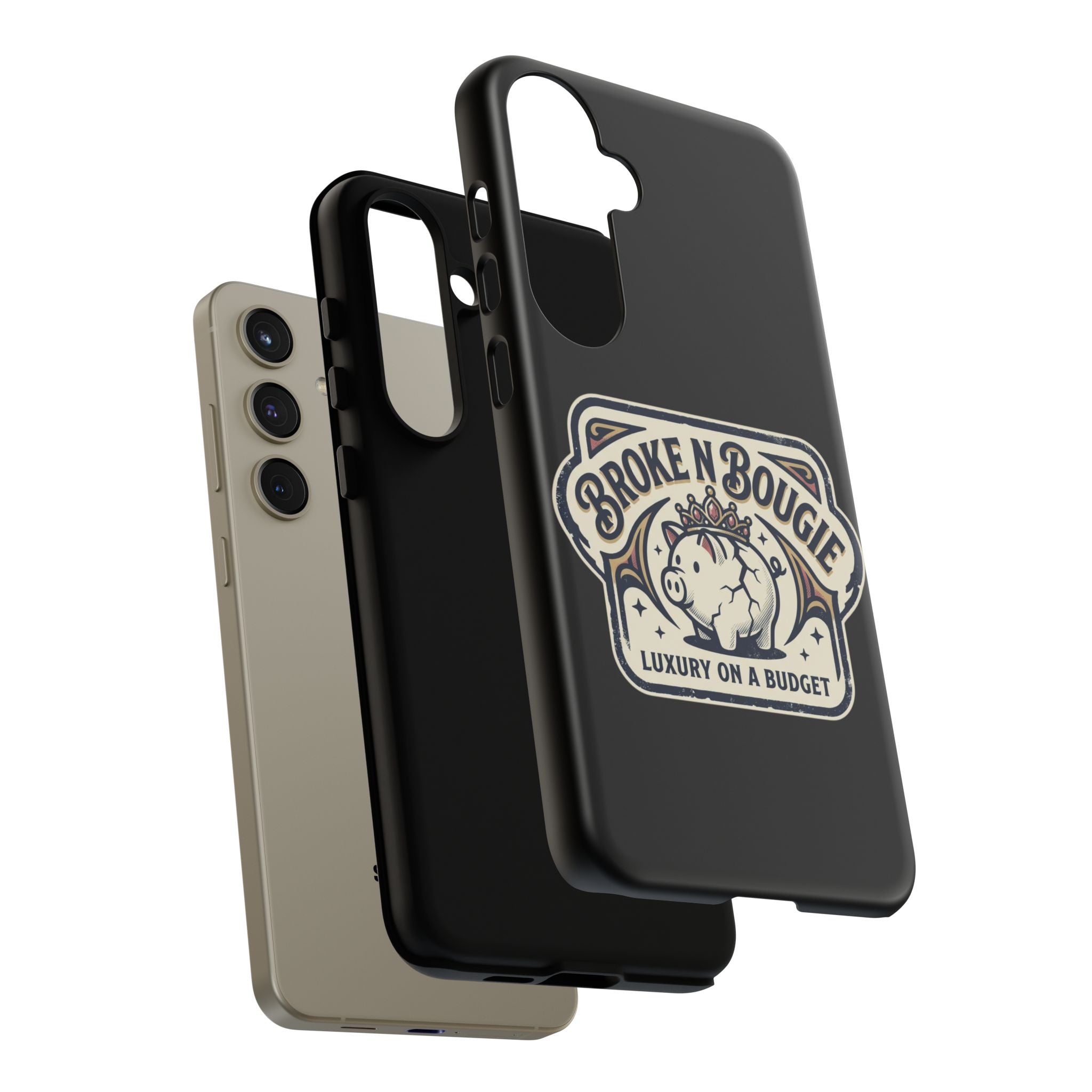Phone Case — "Broke N Bougie: Luxury on a Budget" Cute Pig Design