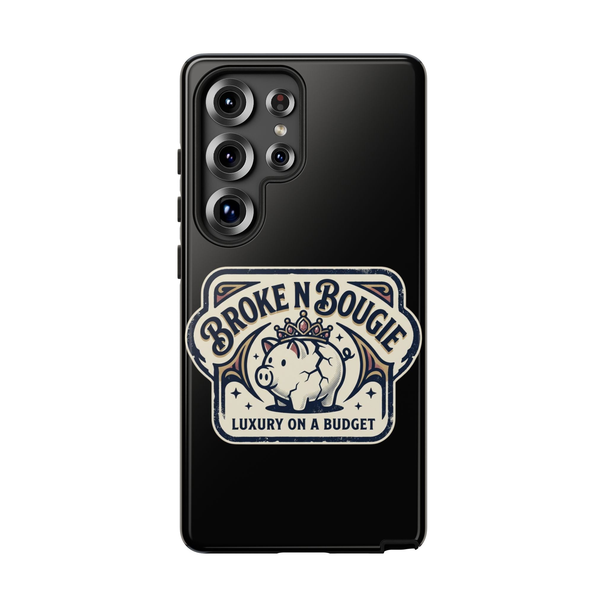 Phone Case — "Broke N Bougie: Luxury on a Budget" Cute Pig Design
