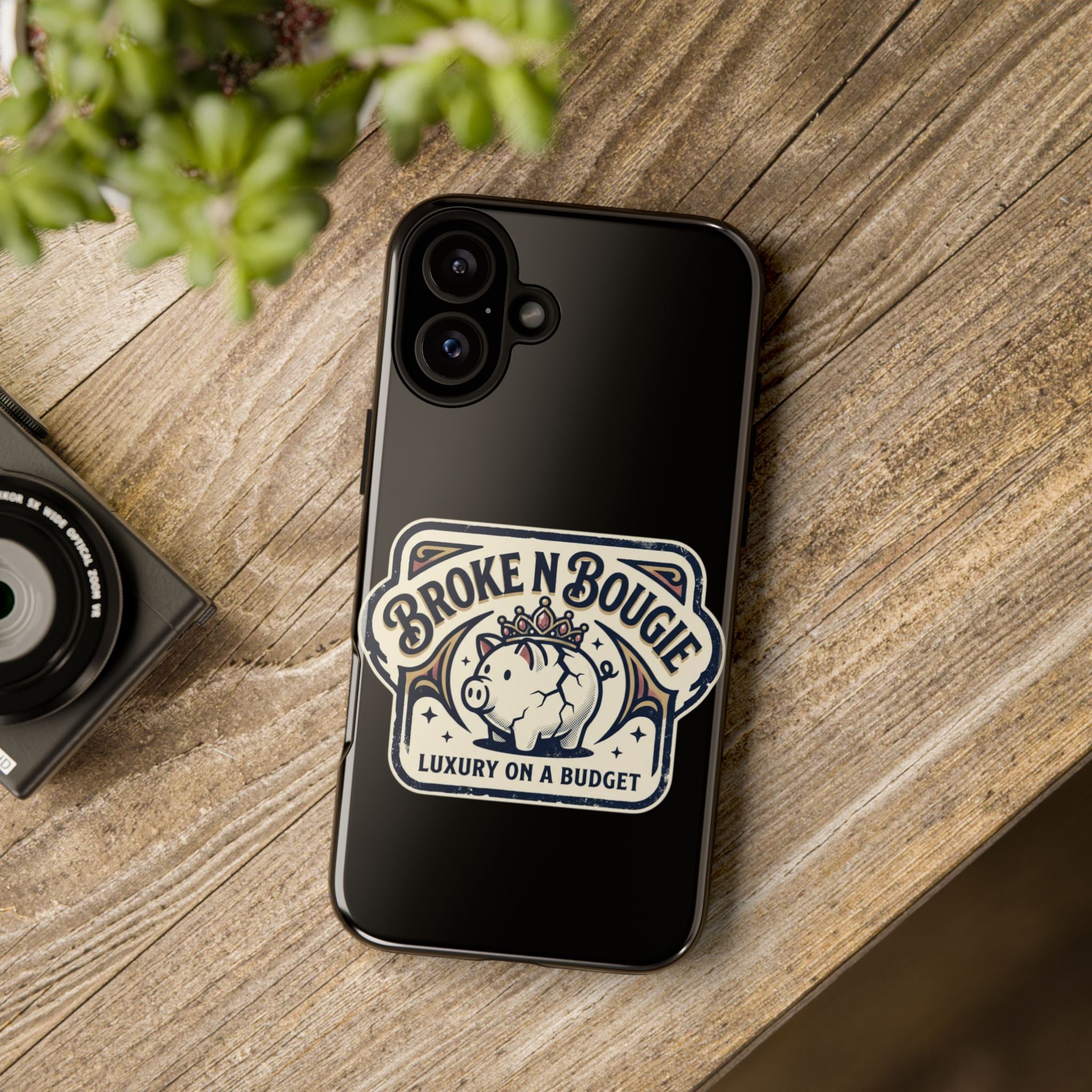 Phone Case — "Broke N Bougie: Luxury on a Budget" Cute Pig Design