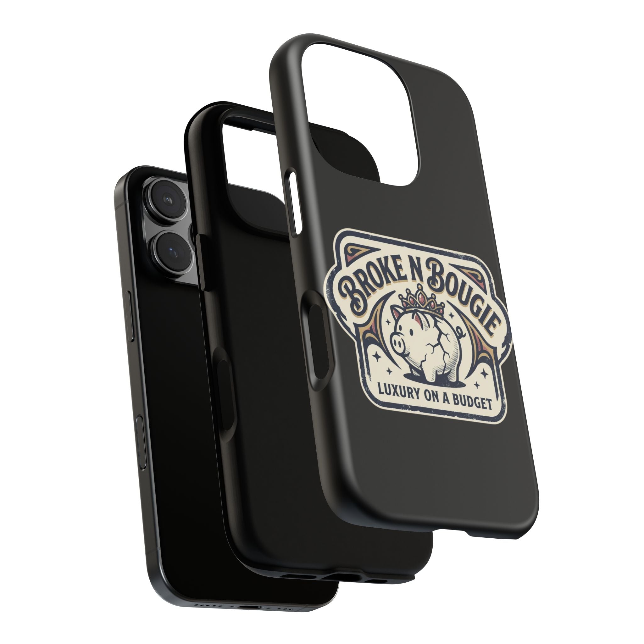 Phone Case — "Broke N Bougie: Luxury on a Budget" Cute Pig Design