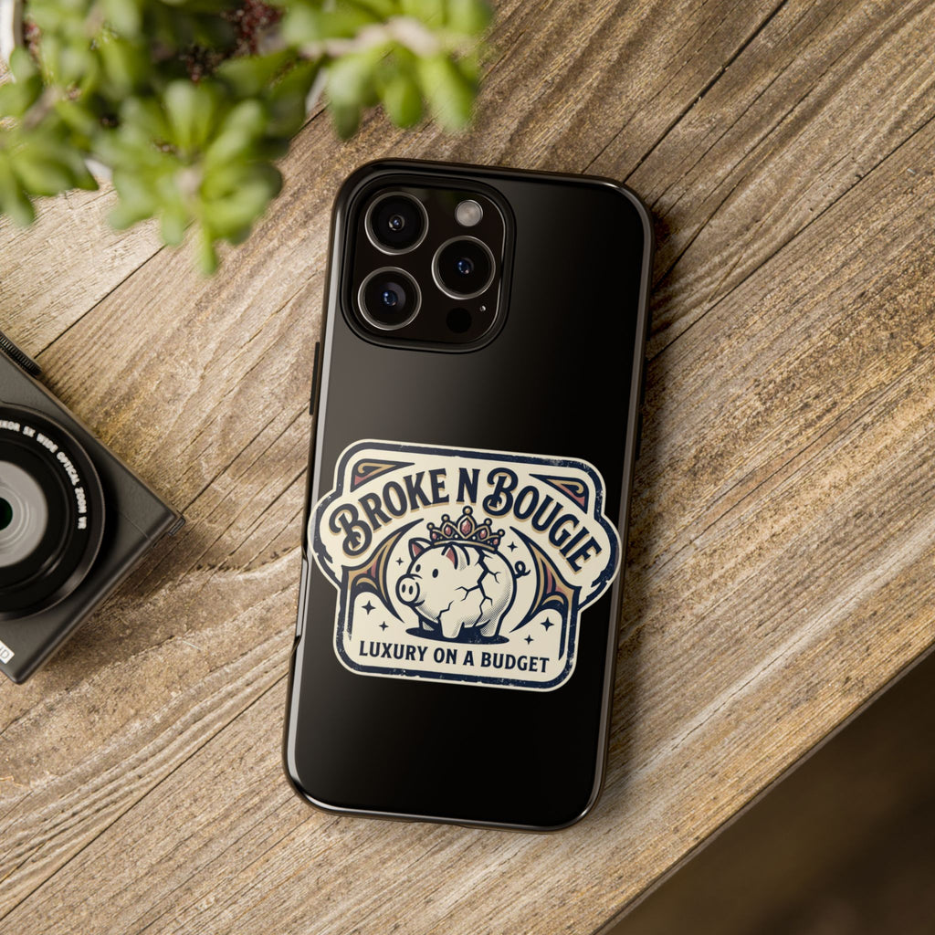 Phone Case — "Broke N Bougie: Luxury on a Budget" Cute Pig Design