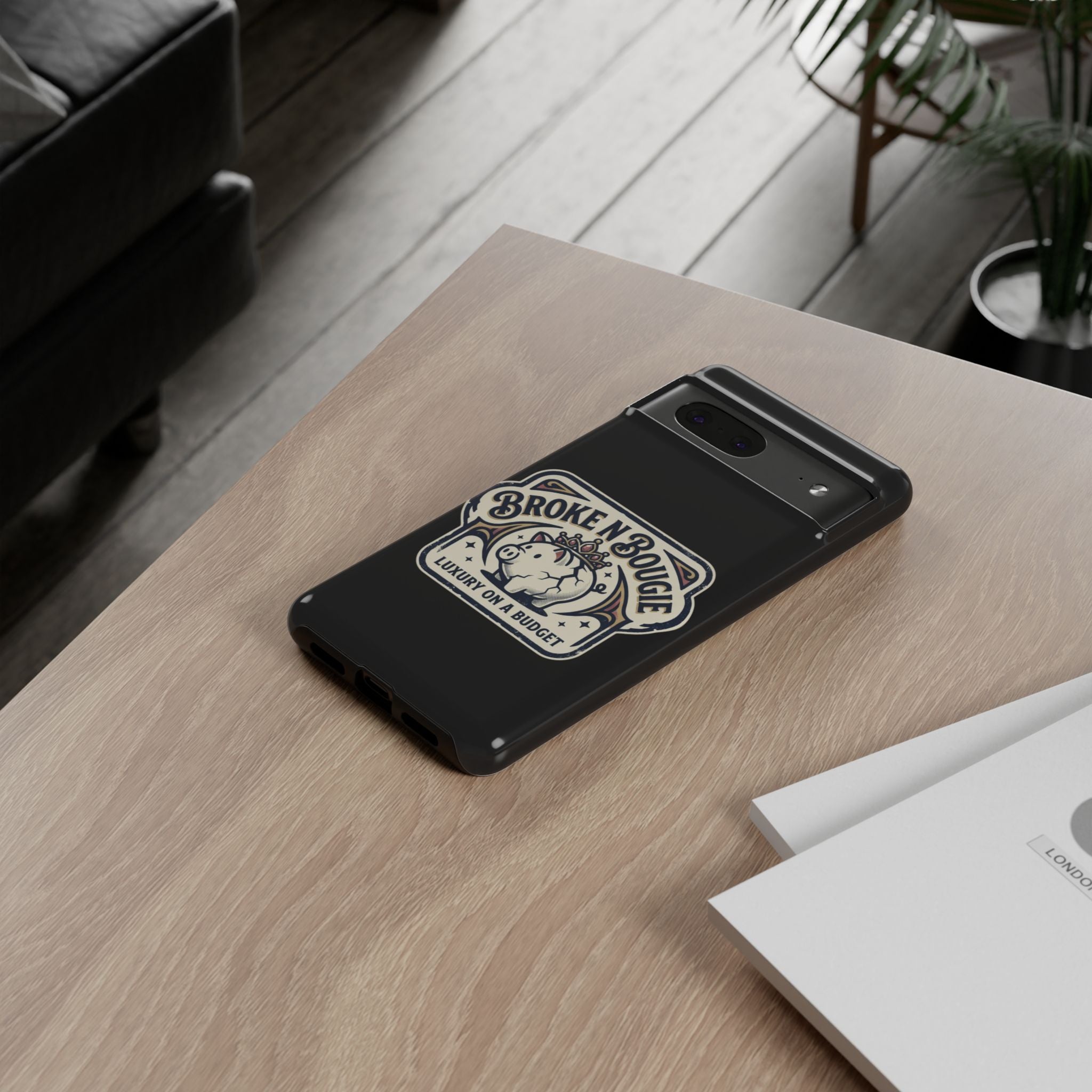 Phone Case — "Broke N Bougie: Luxury on a Budget" Cute Pig Design