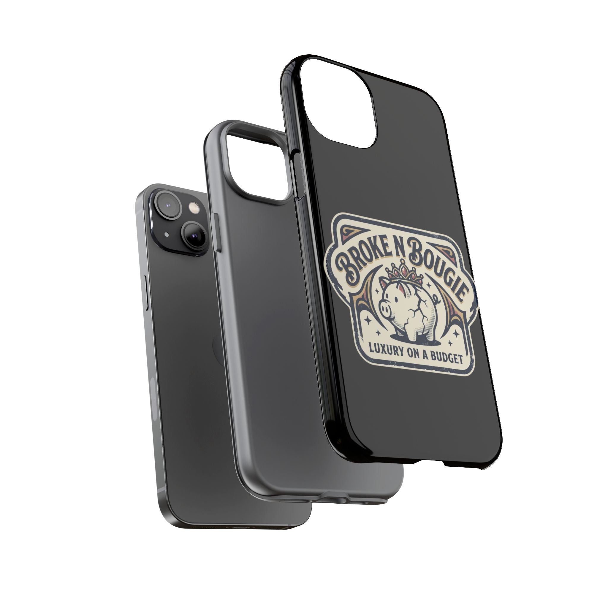Phone Case — "Broke N Bougie: Luxury on a Budget" Cute Pig Design
