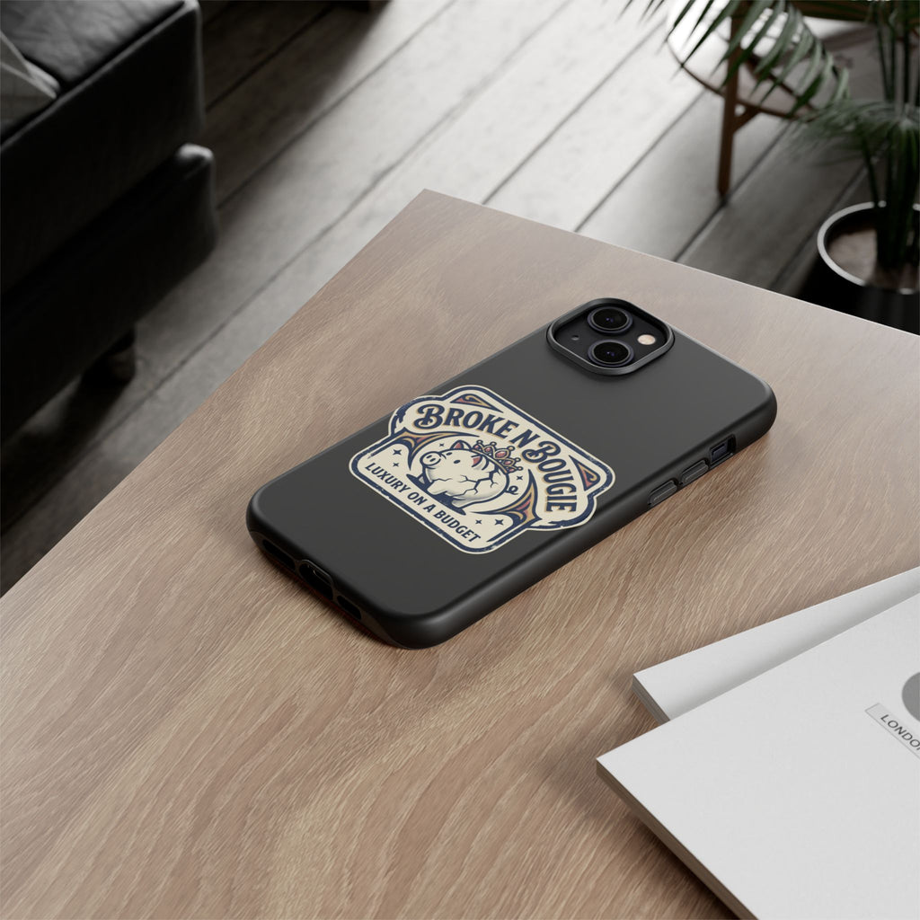 Phone Case — "Broke N Bougie: Luxury on a Budget" Cute Pig Design