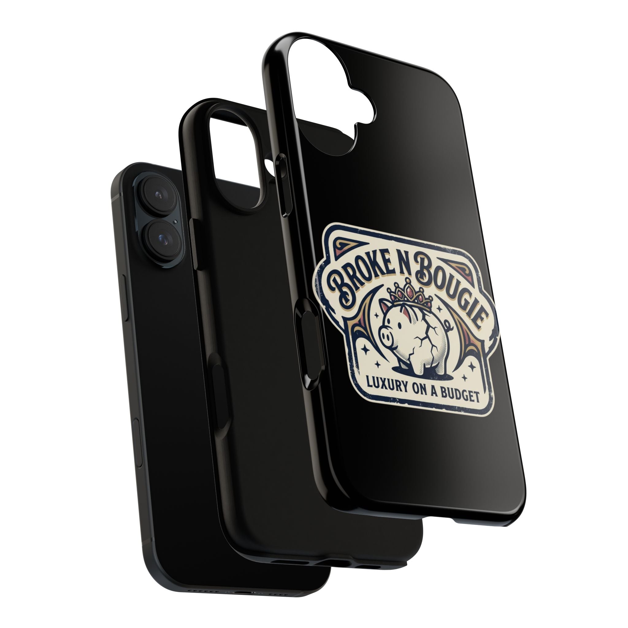 Phone Case — "Broke N Bougie: Luxury on a Budget" Cute Pig Design
