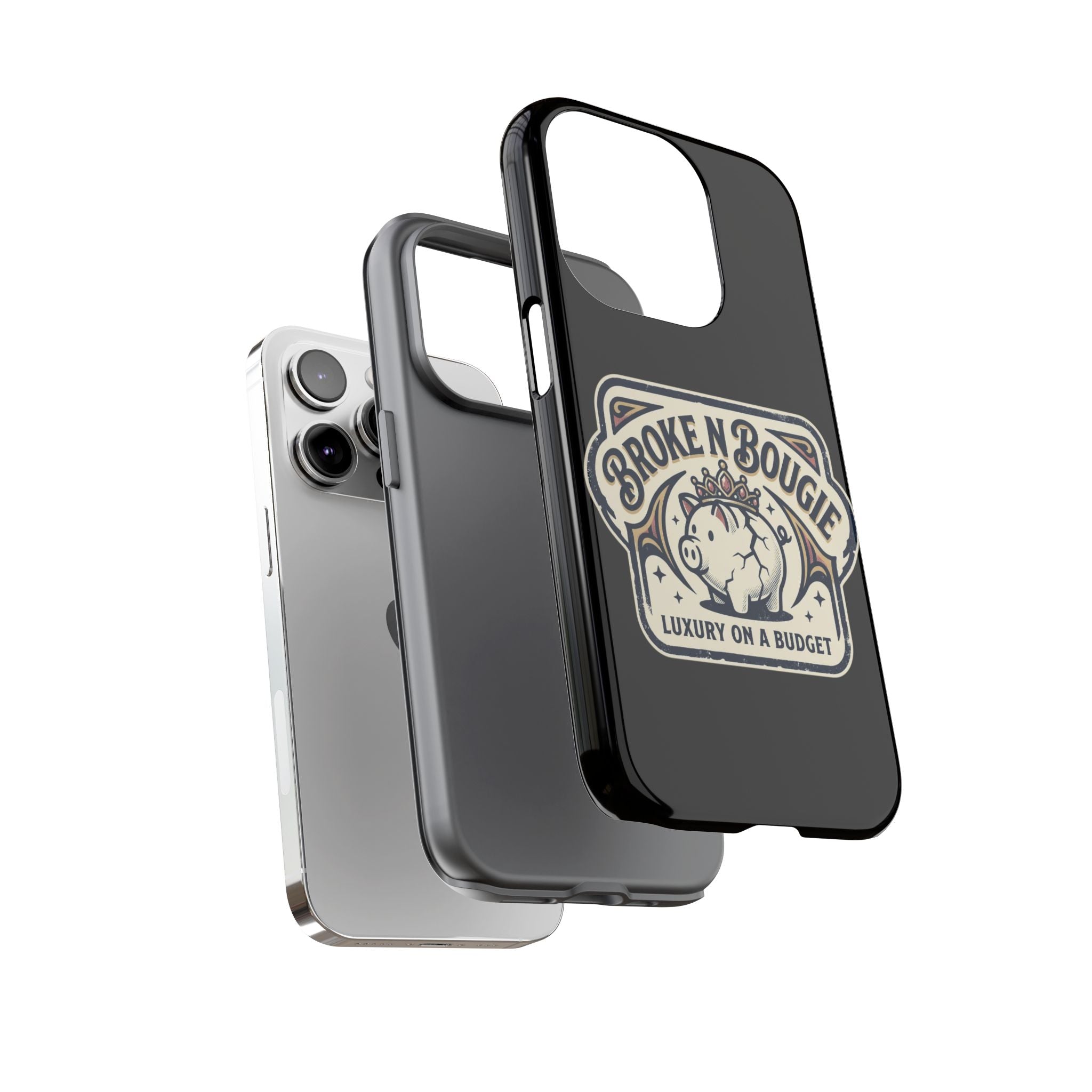 Phone Case — "Broke N Bougie: Luxury on a Budget" Cute Pig Design