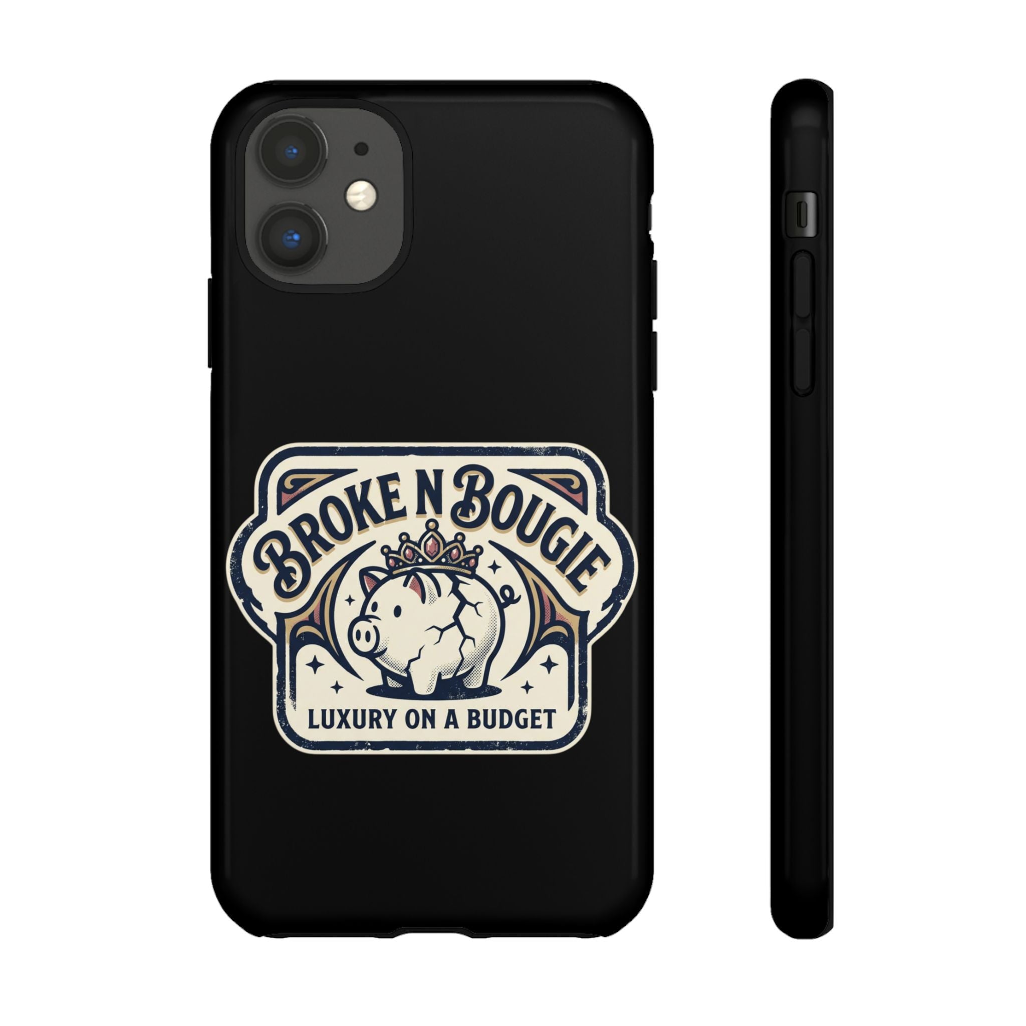 Phone Case — "Broke N Bougie: Luxury on a Budget" Cute Pig Design