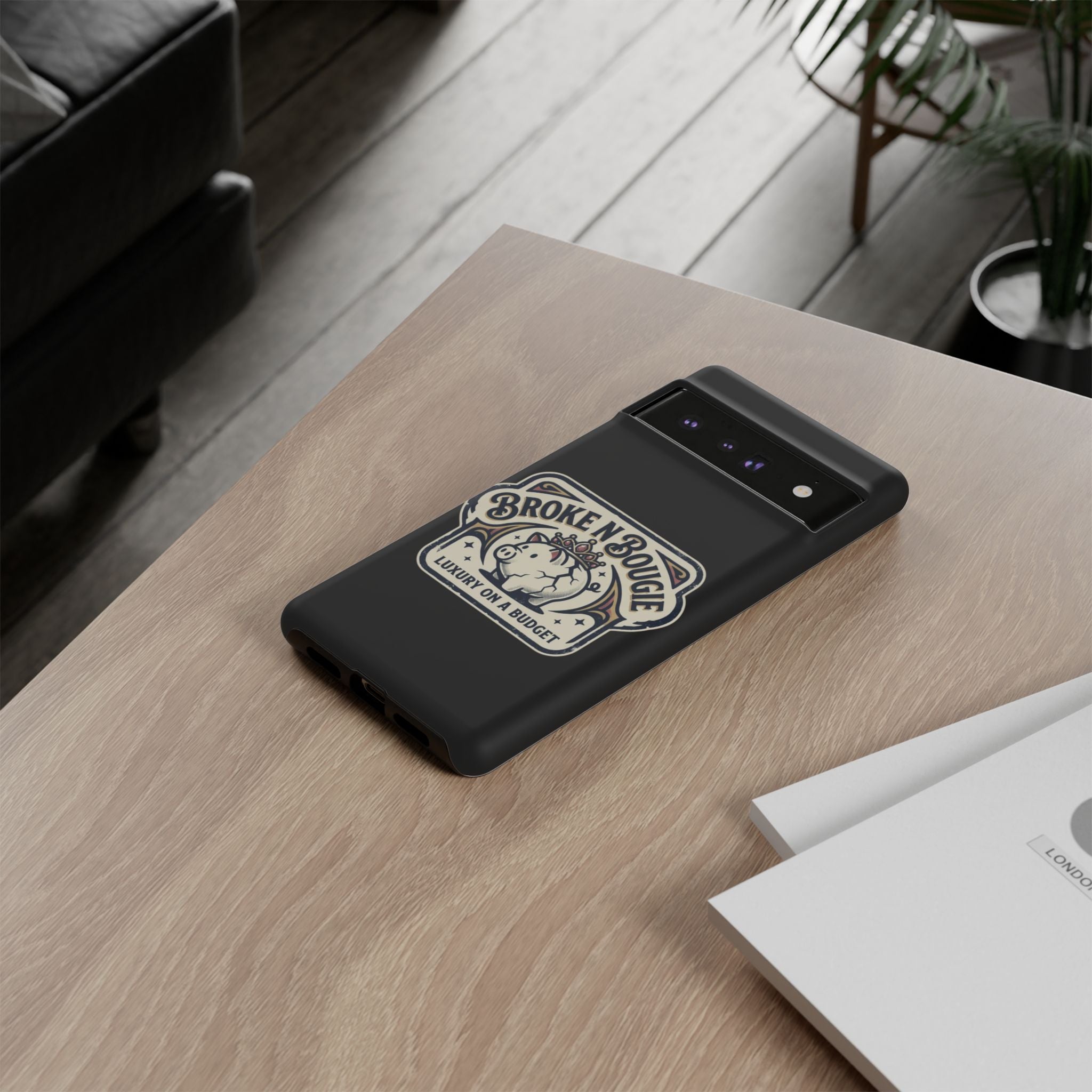 Phone Case — "Broke N Bougie: Luxury on a Budget" Cute Pig Design